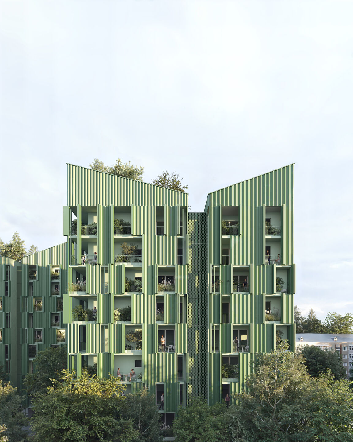 External view of the renovated residential complex