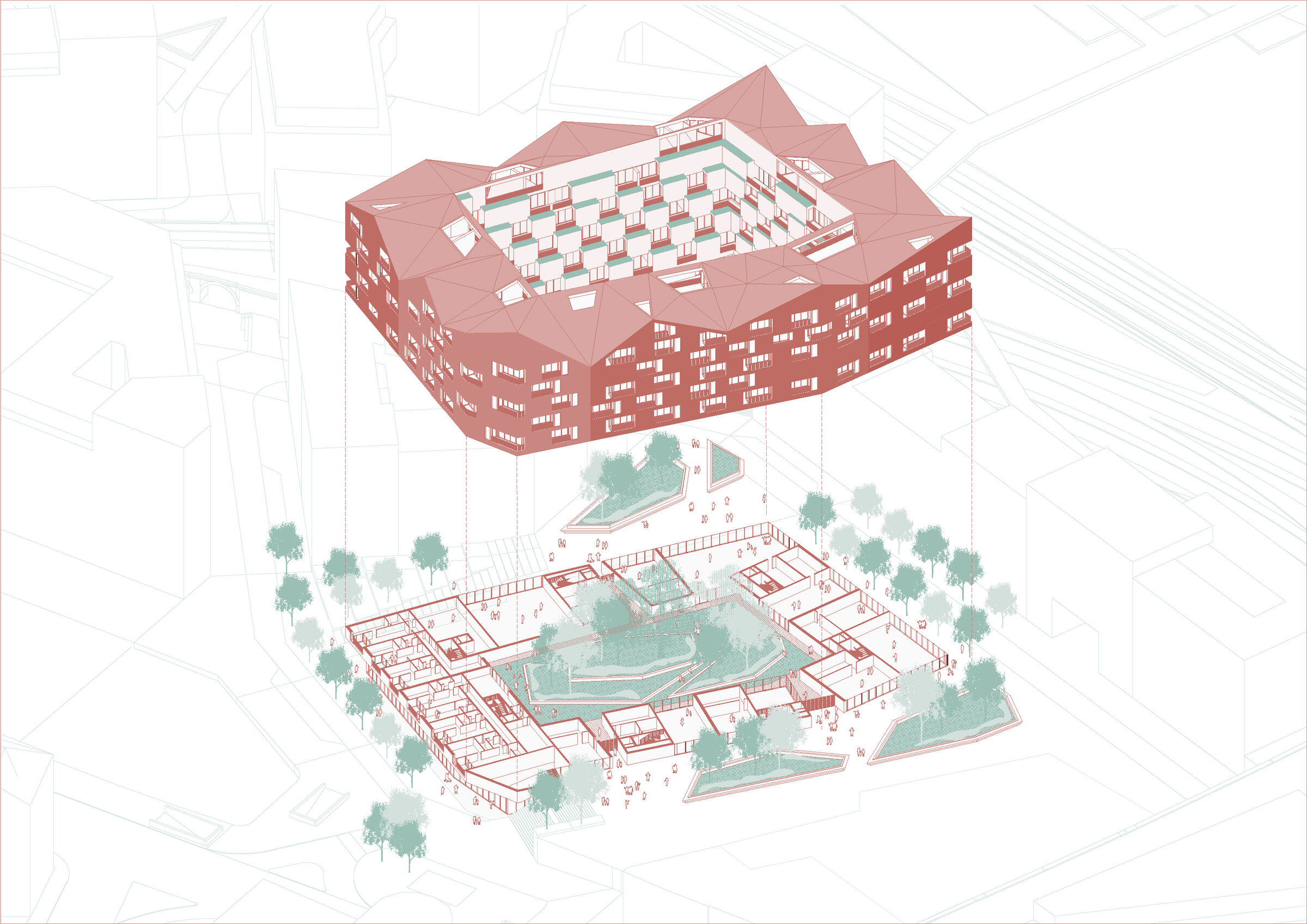Exploded axonometric view