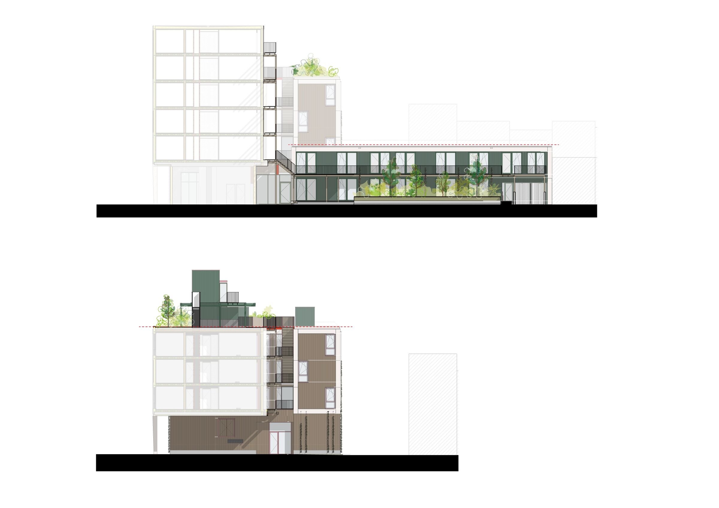 North Elevation Blocks B & D