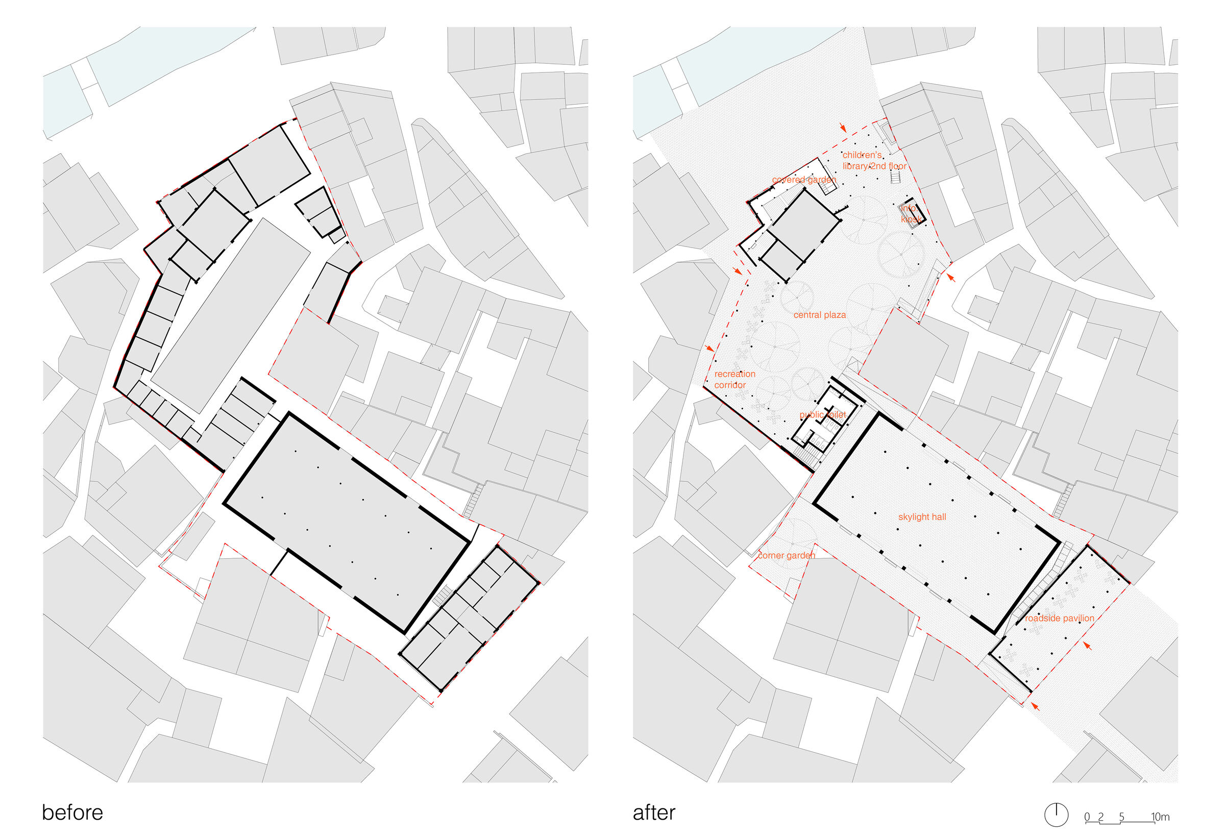 Before & After space accessibility diagram