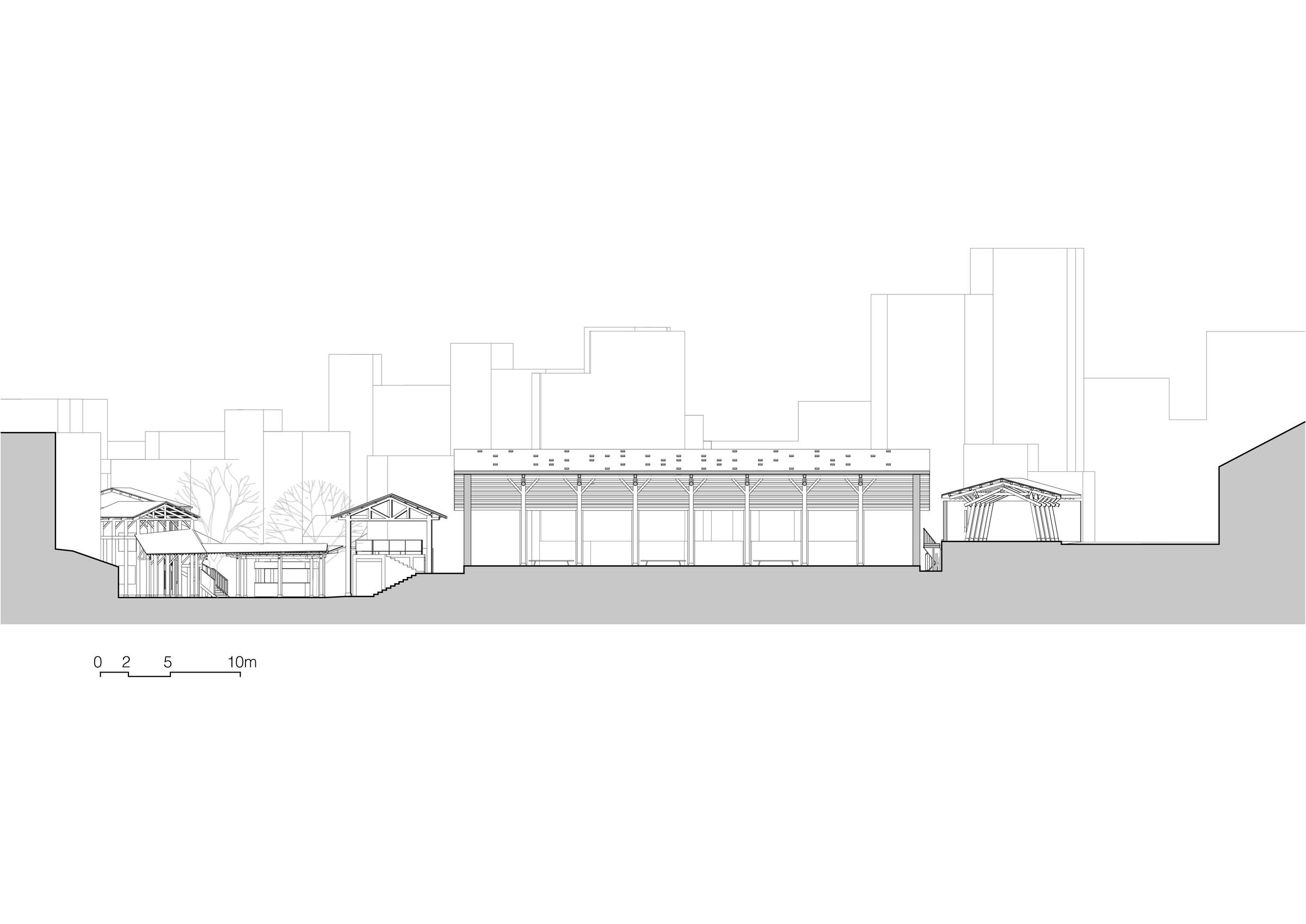 Long section of the site