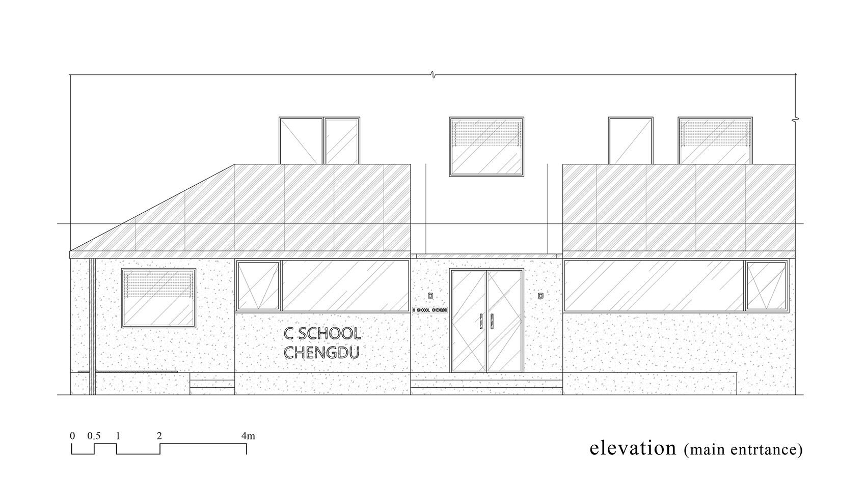 主入口立面图 elevation (main entrtance)