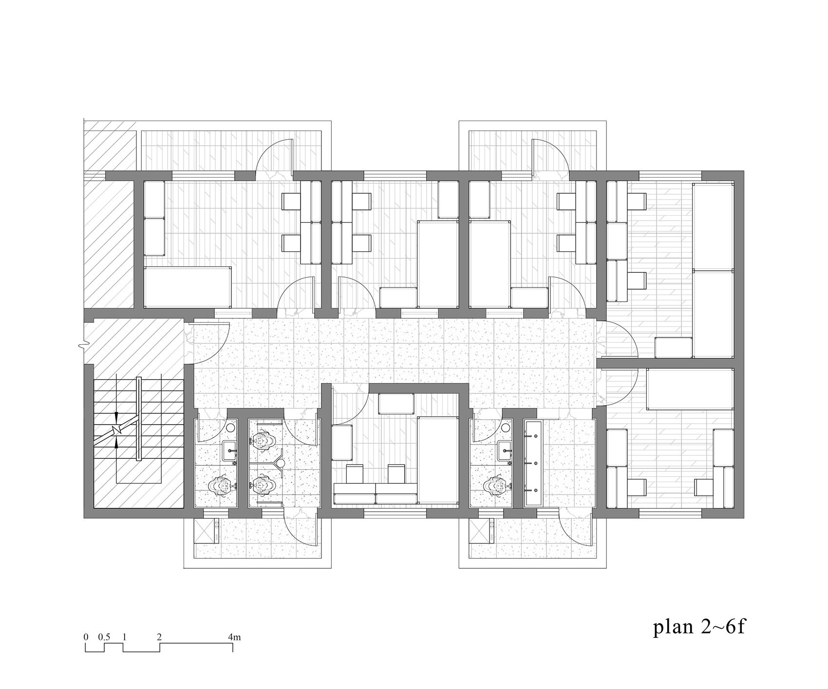 标准层平面图 plan 2-6f