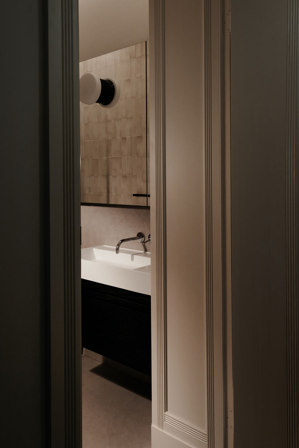 bathroom with reused doorway