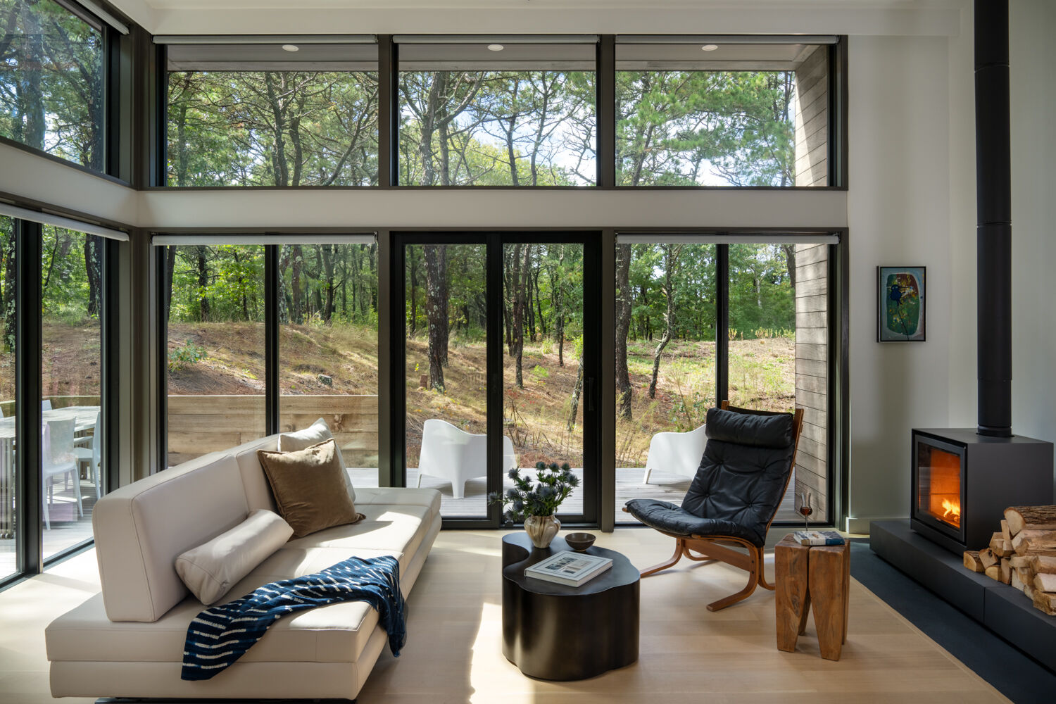 Living Room Windows Looking Toward Woods