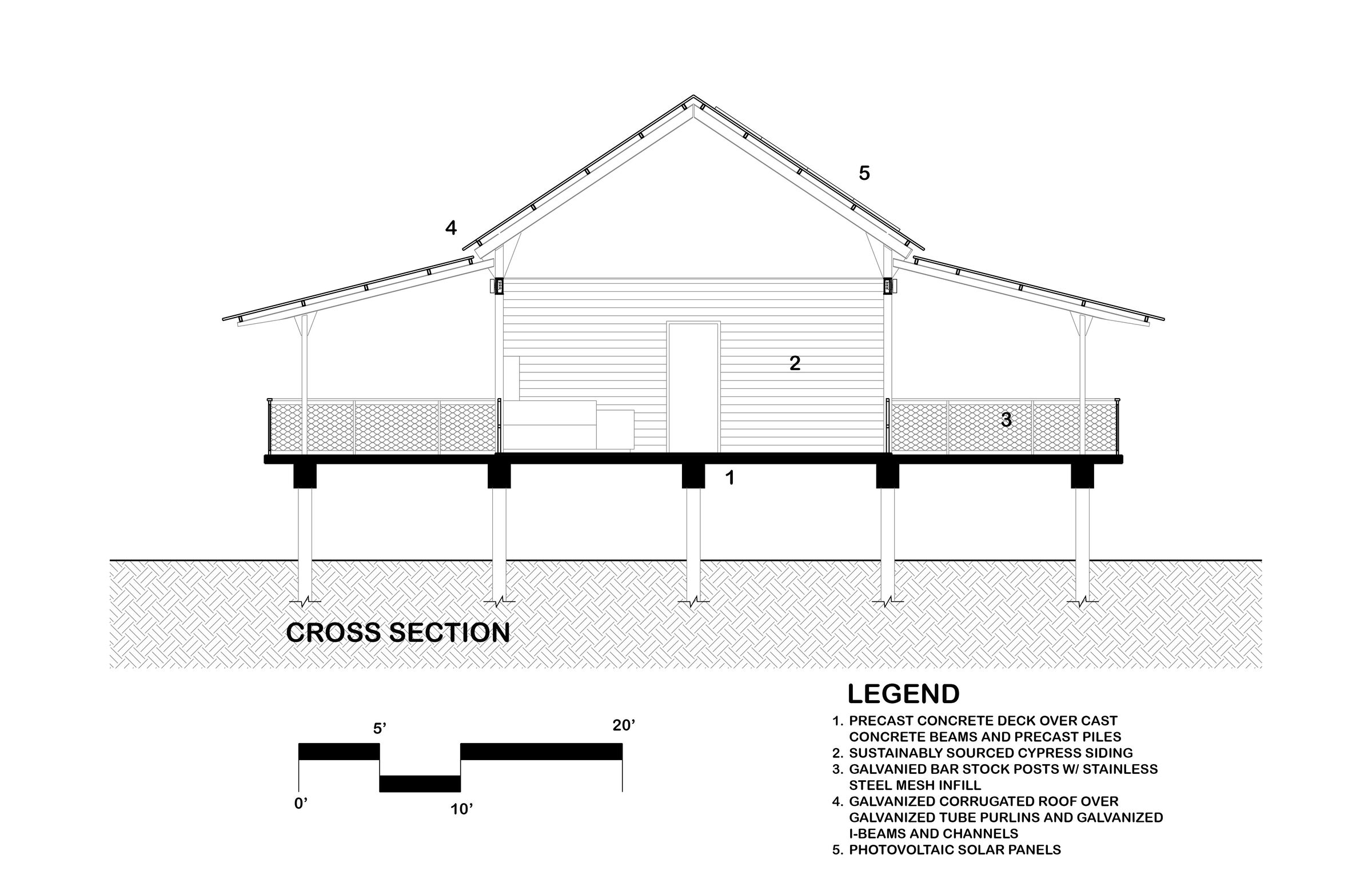 section through pavilion