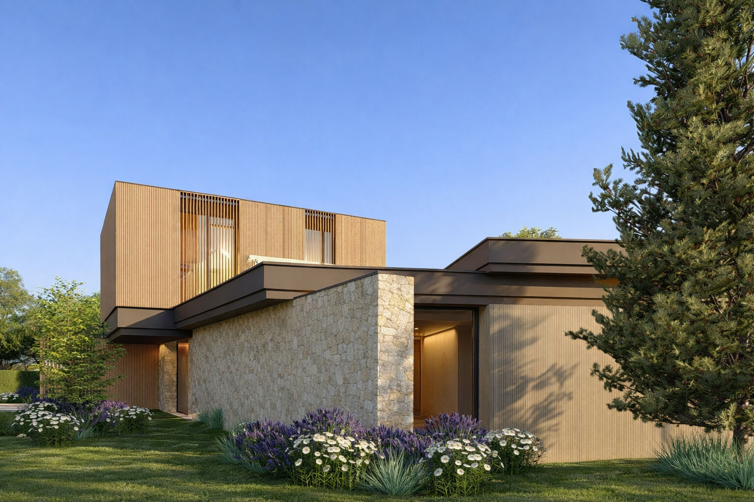 Single-family home façade