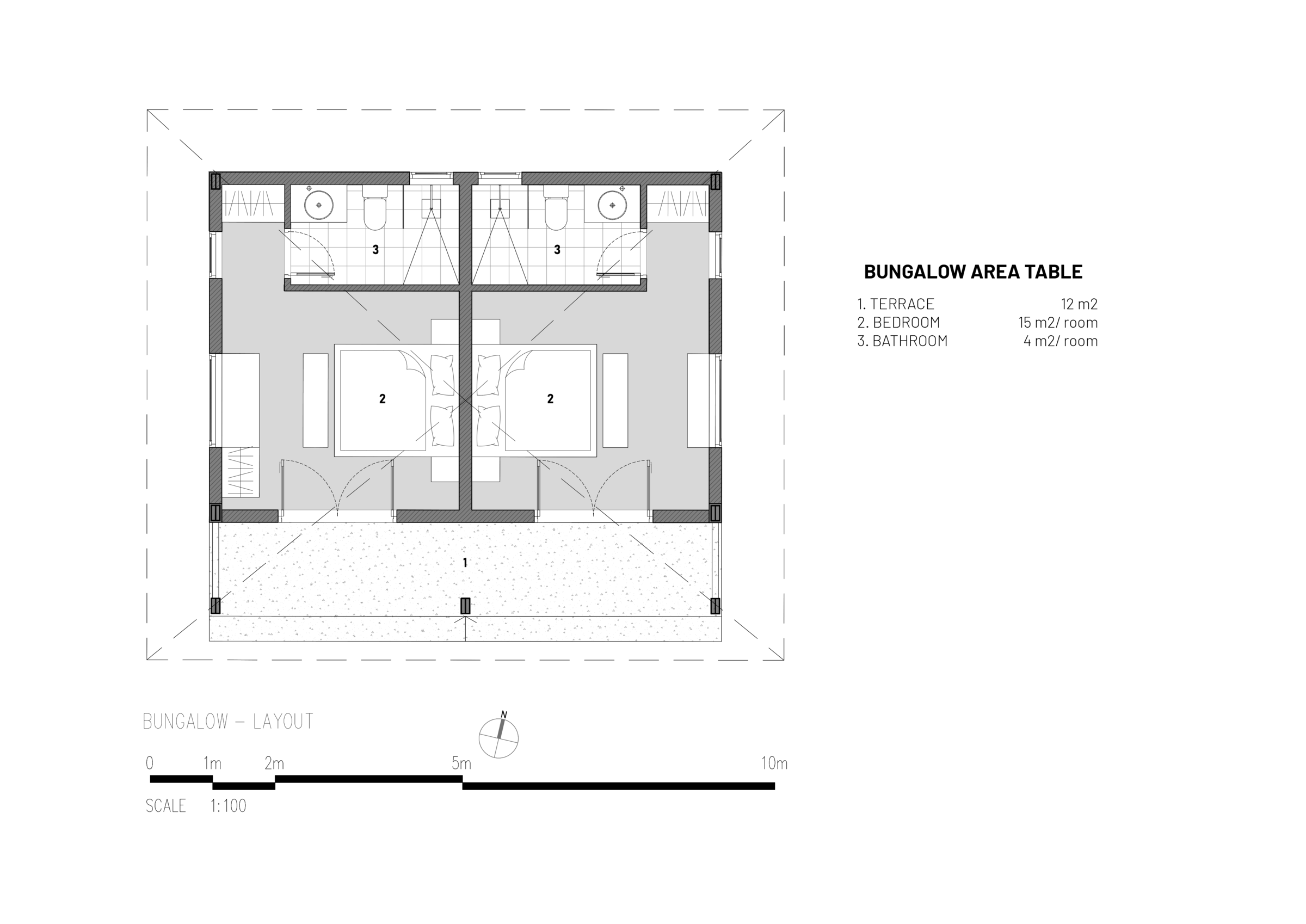 Twin Bungalow Layout Plan