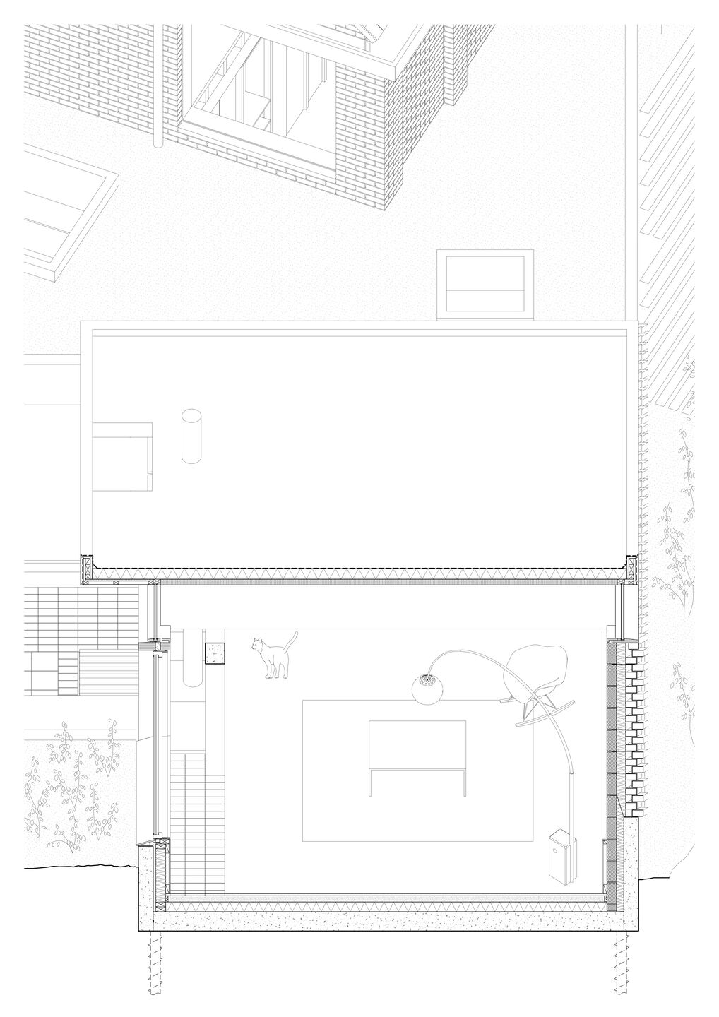 Projection Section Detail - 45 Degrees (Portrait)