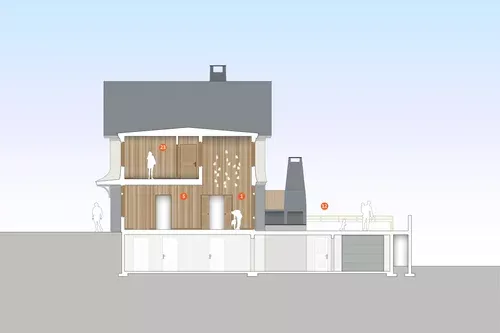 East / West Building Section
