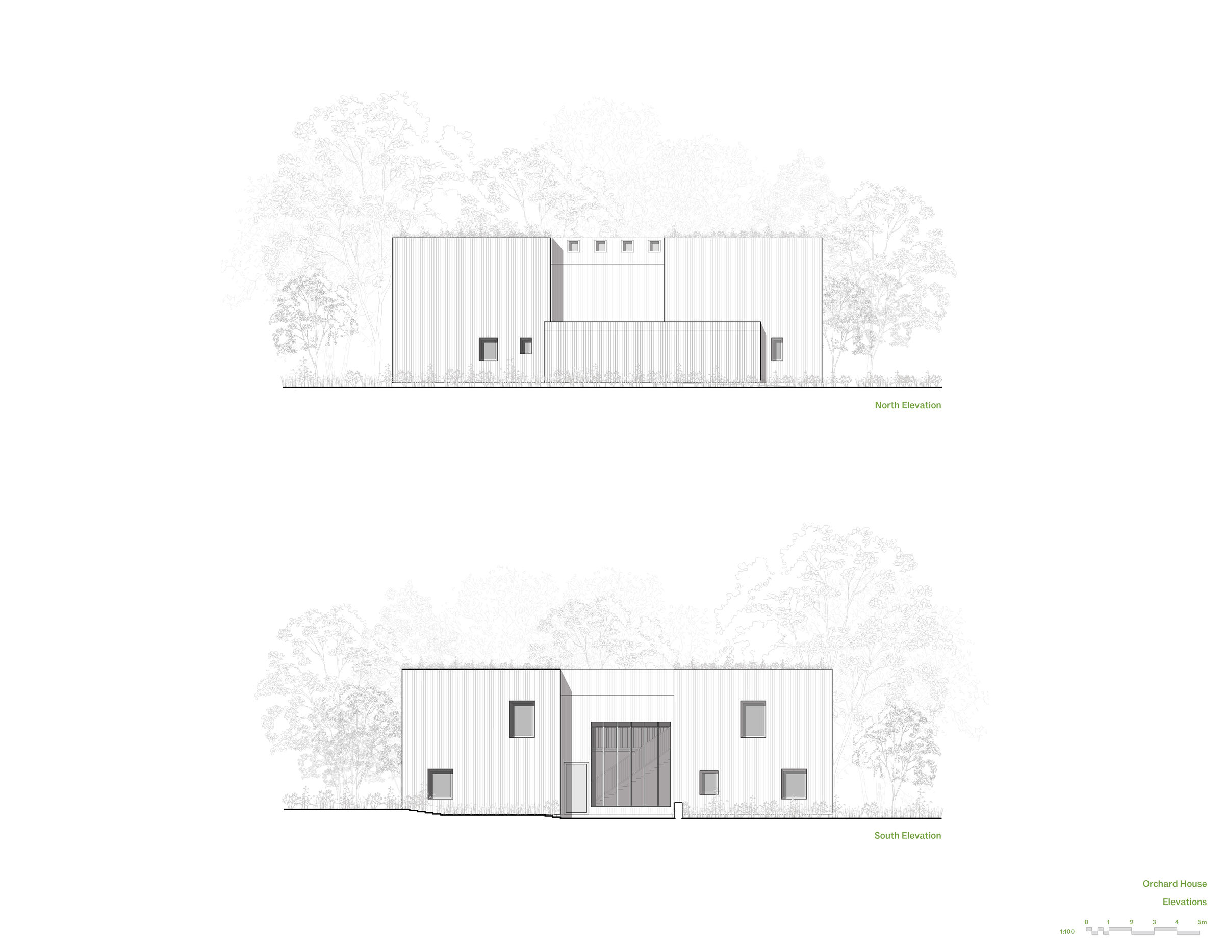Orchard House Elevations North/South