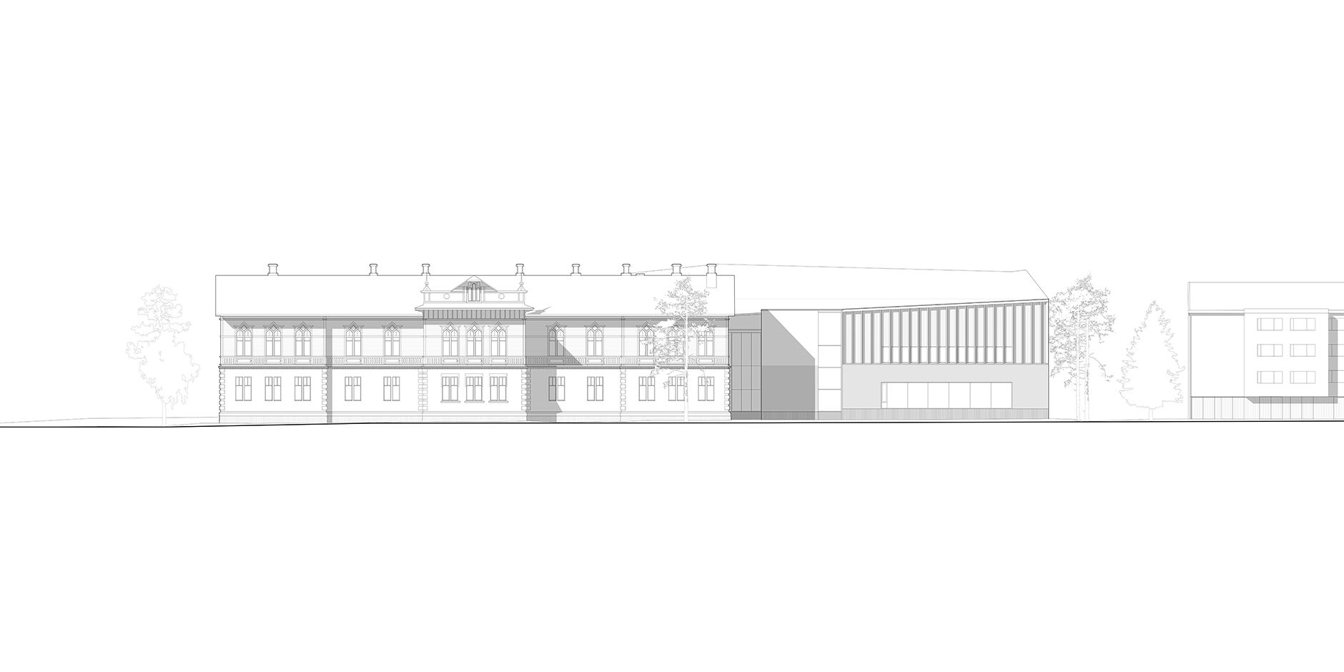 Elevation to south