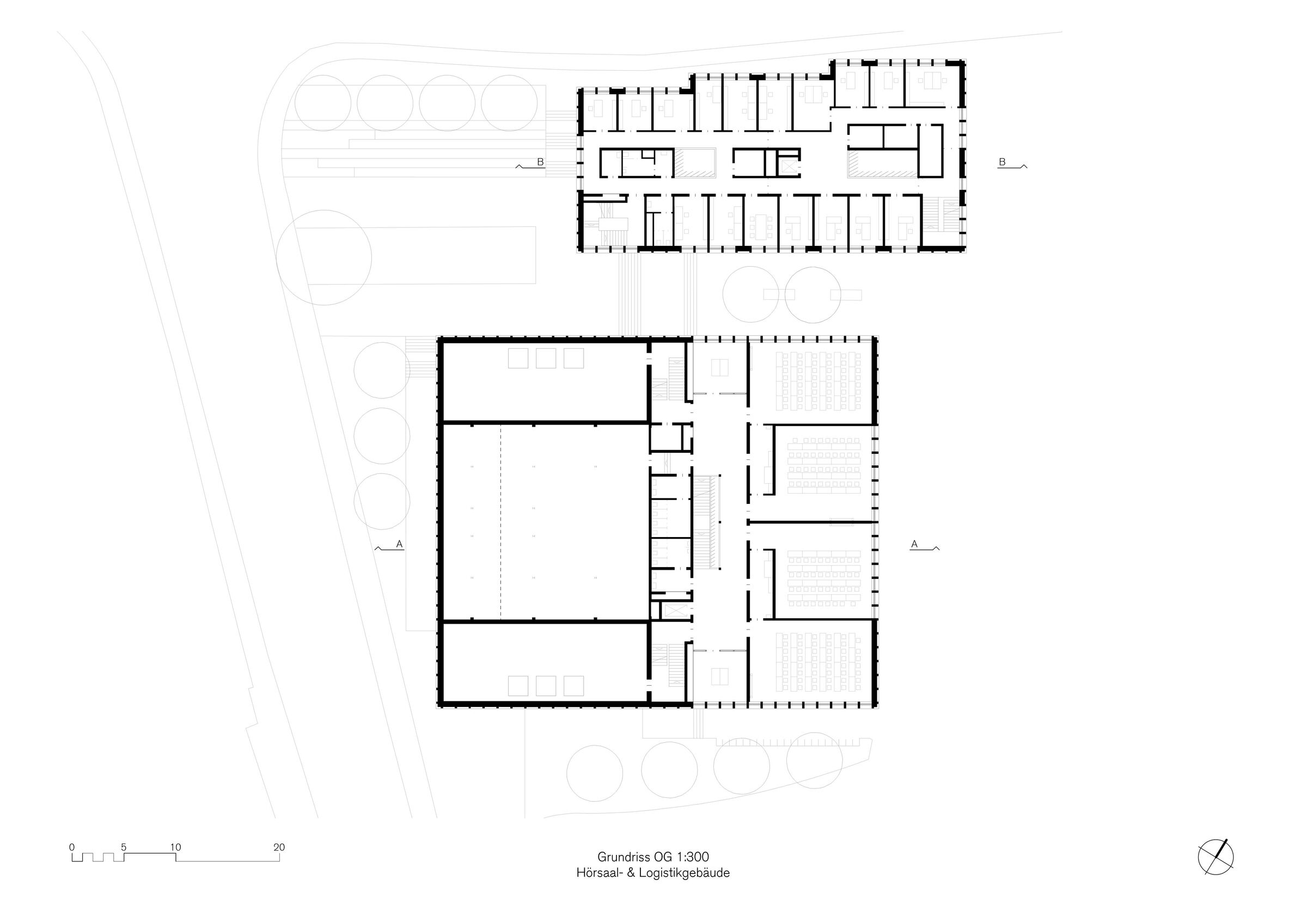 First floor of lecture hall and logistics laboratory