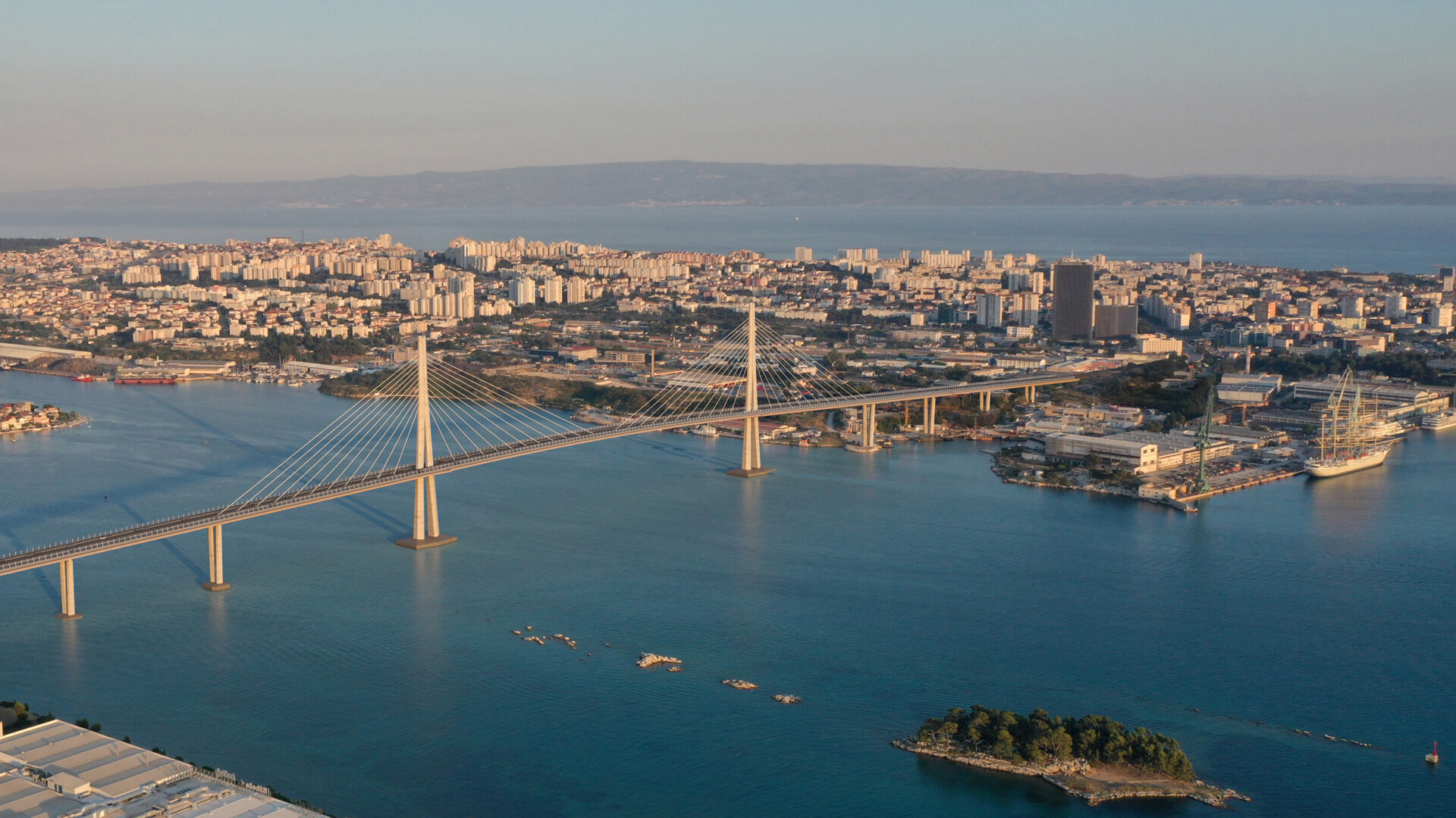 Aerial view from the northwest