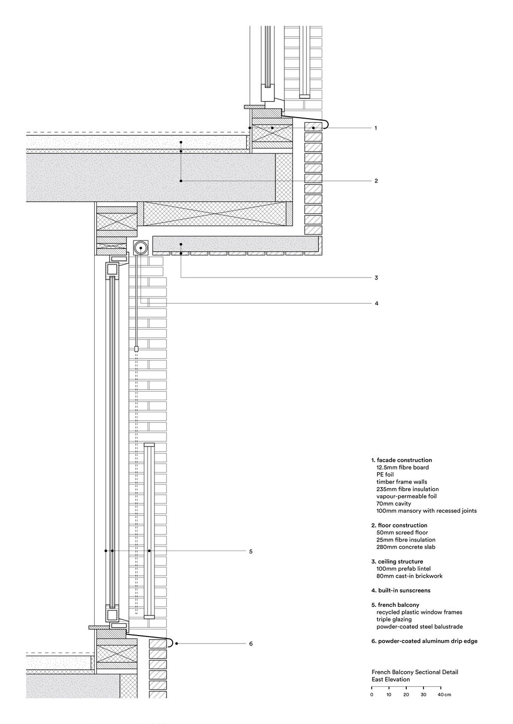 French Balcony Sectional Detail