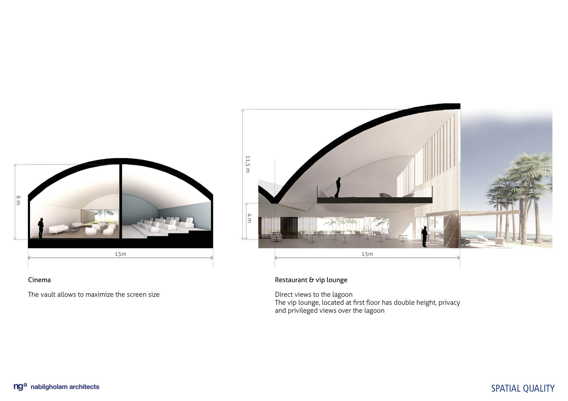 Cinemas and restaurant/VIP lounge section