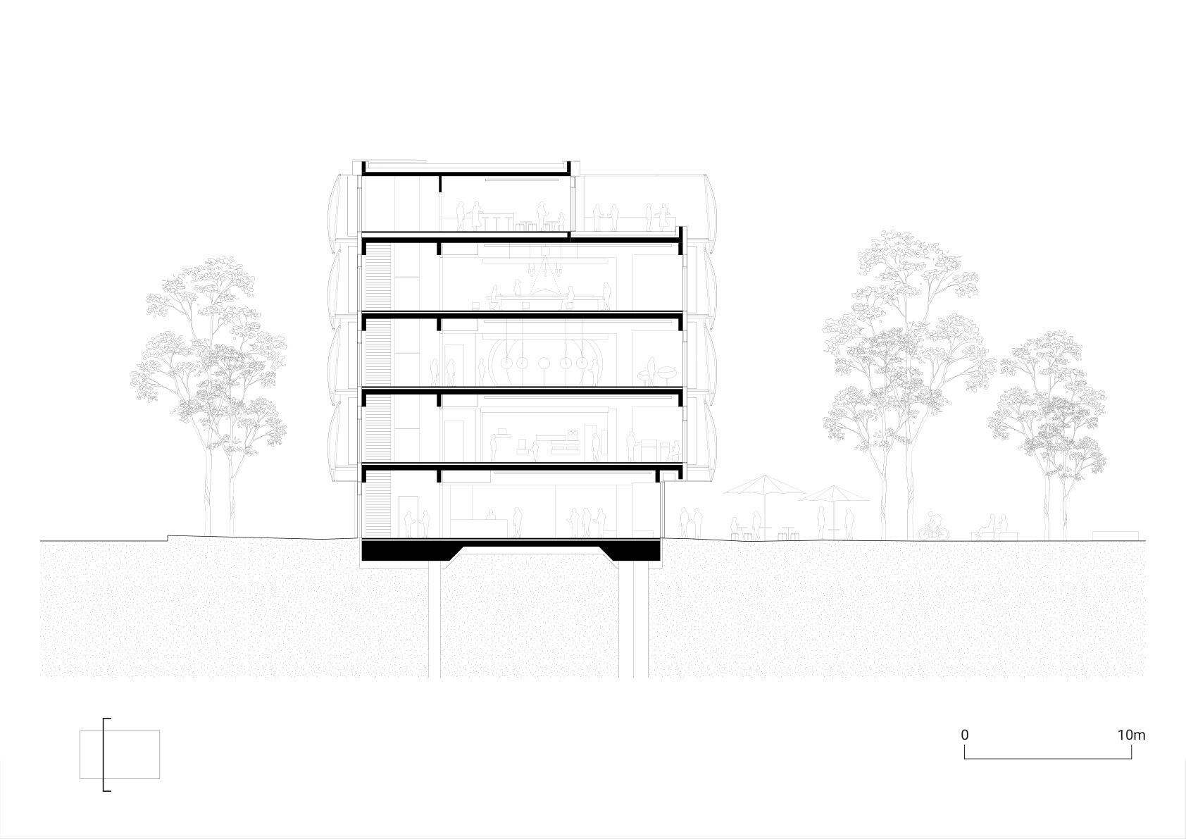 Cross-section, original scale 1:100
