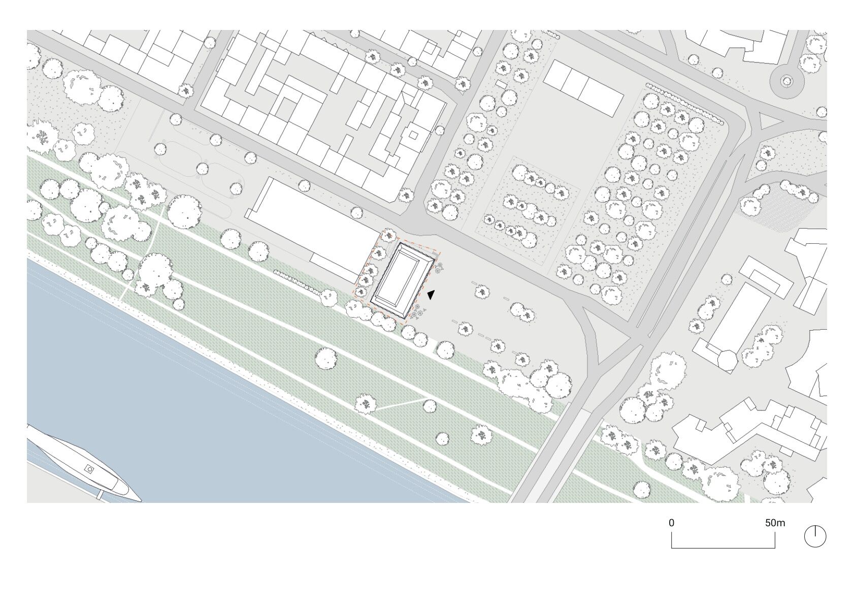 Site plan, original scale 1:1000