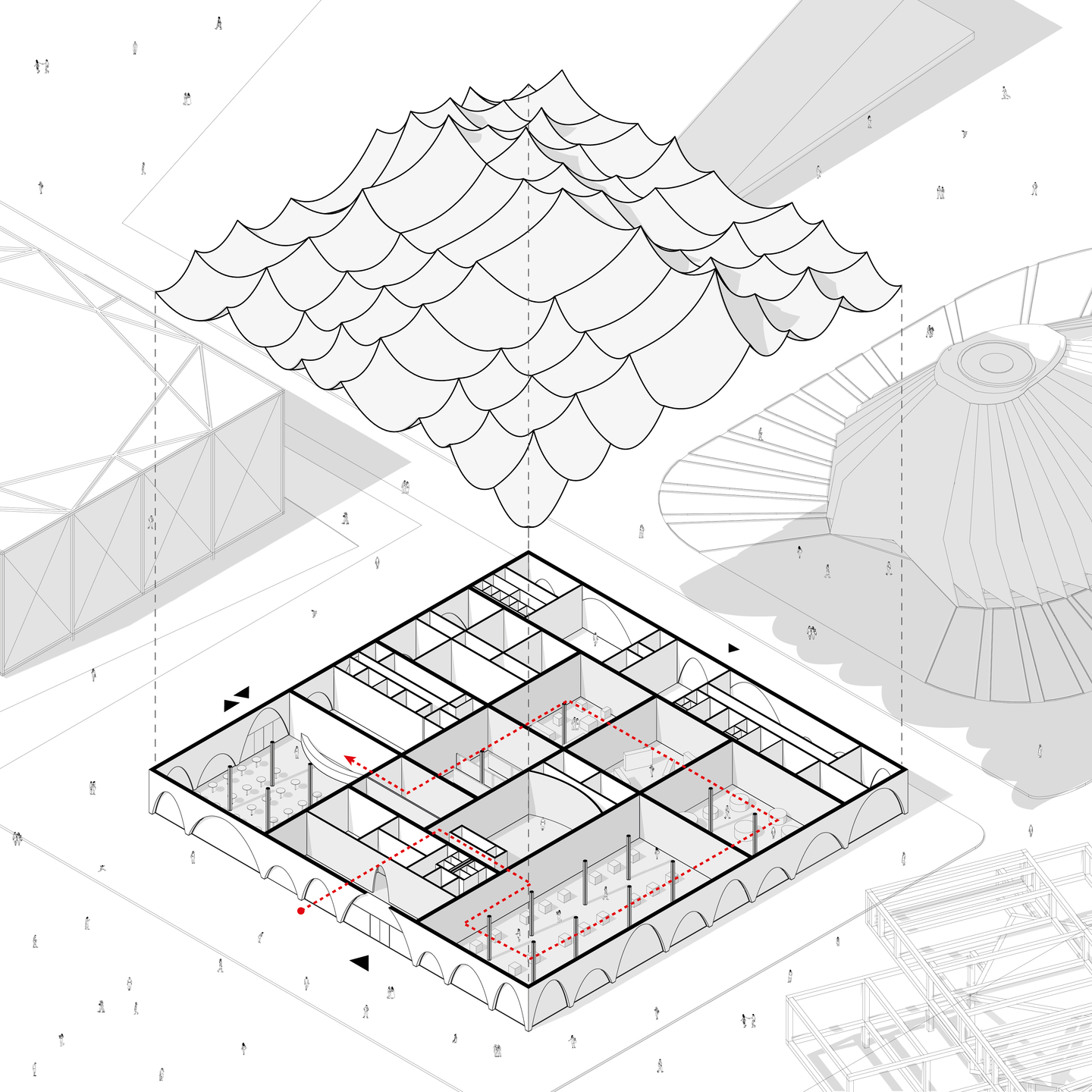 axonometric plan view