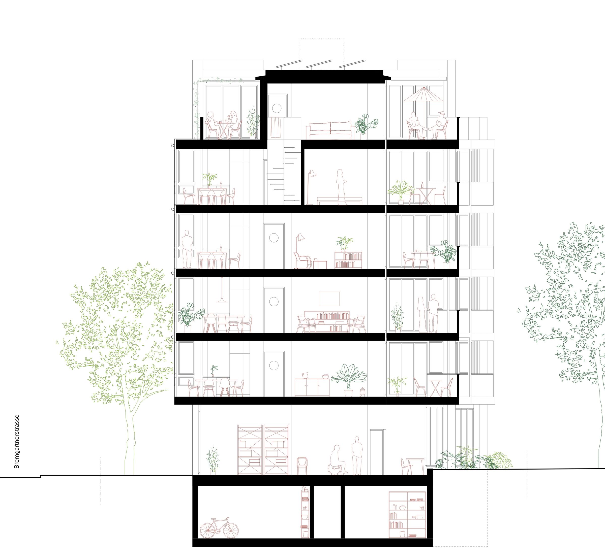Section - Haus Zwischen Scheiben