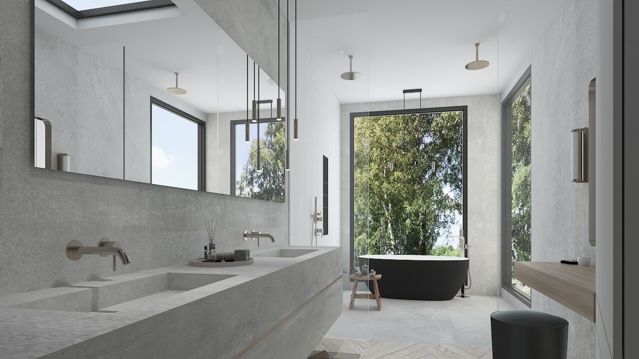 Interior Primary Bathroom Render
