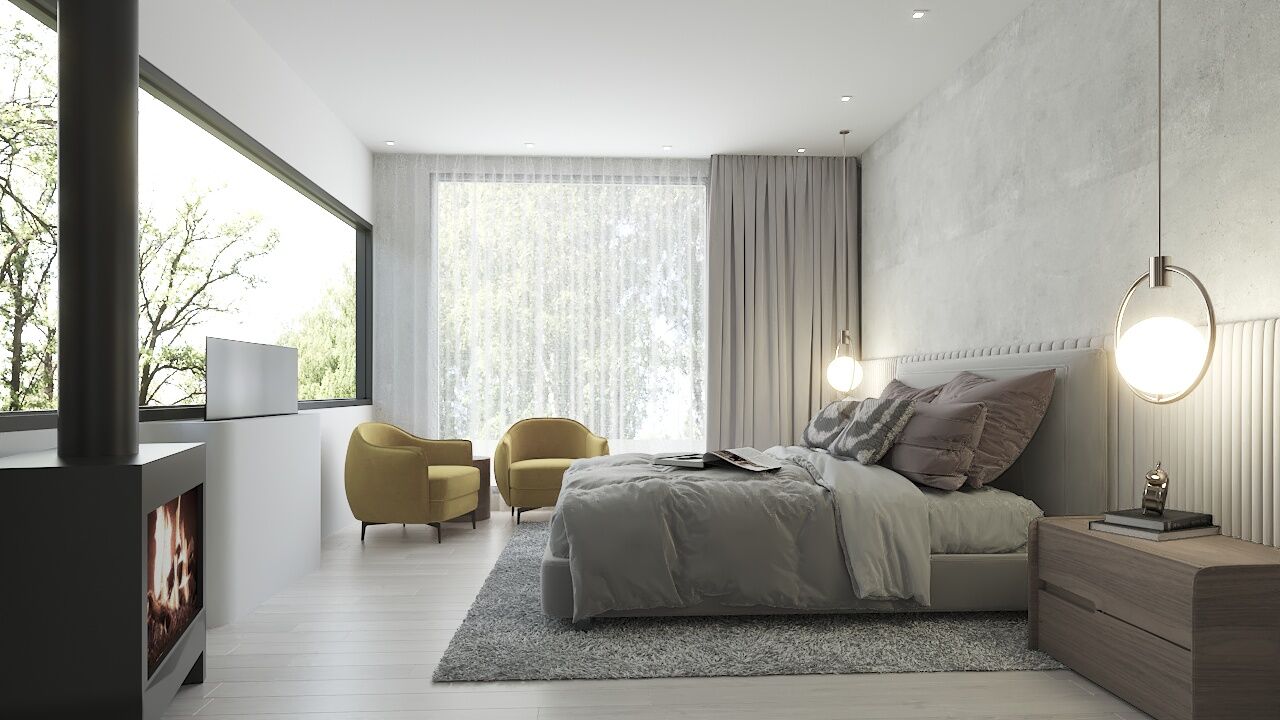 Interior Primary Bedroom Render