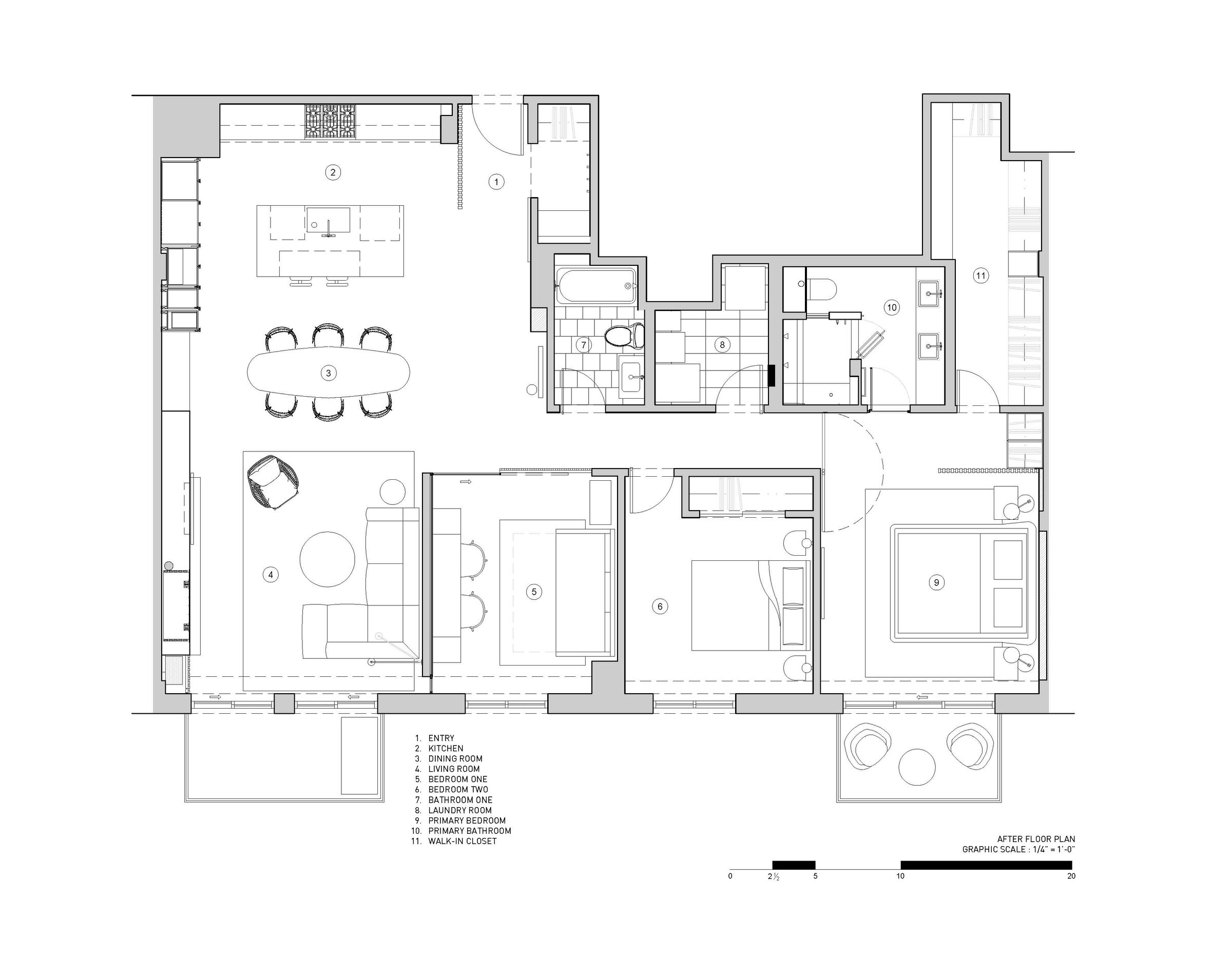 After - floor plan / furniture plan