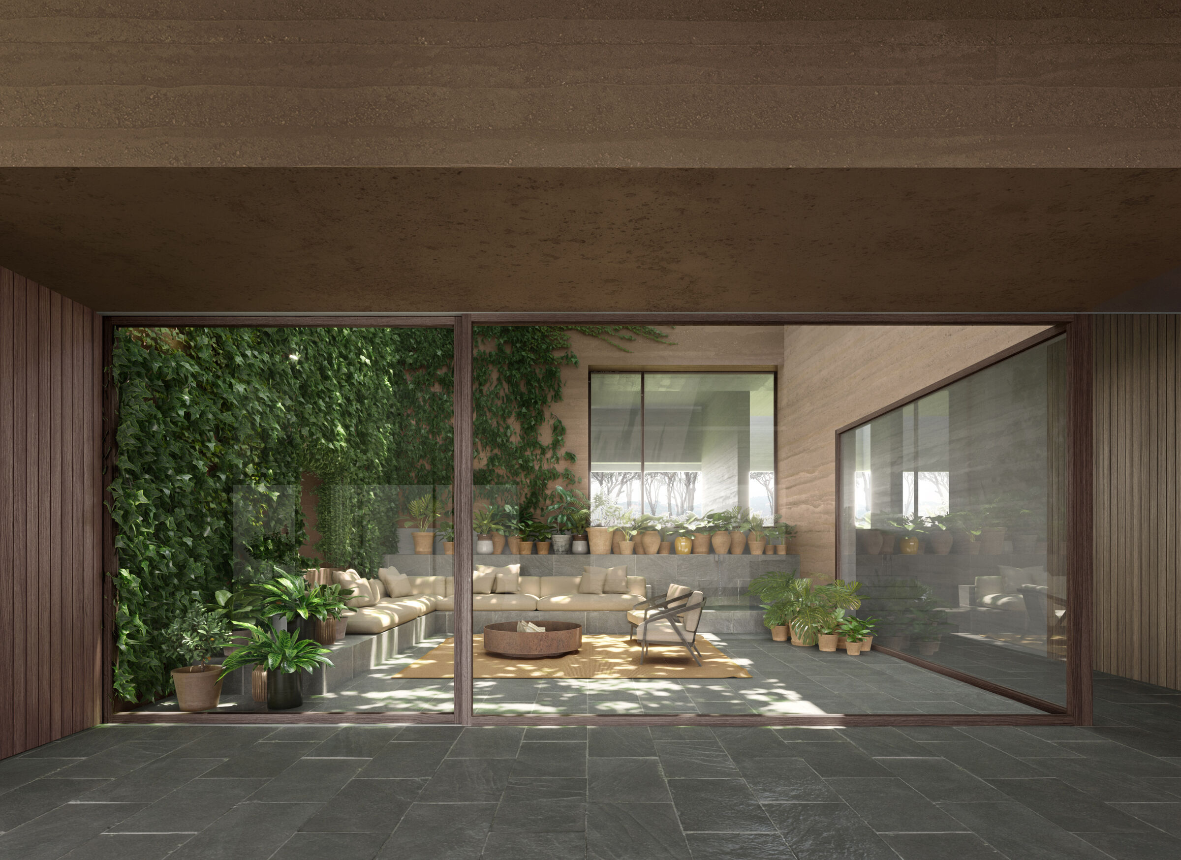 Courtyard view from the living room