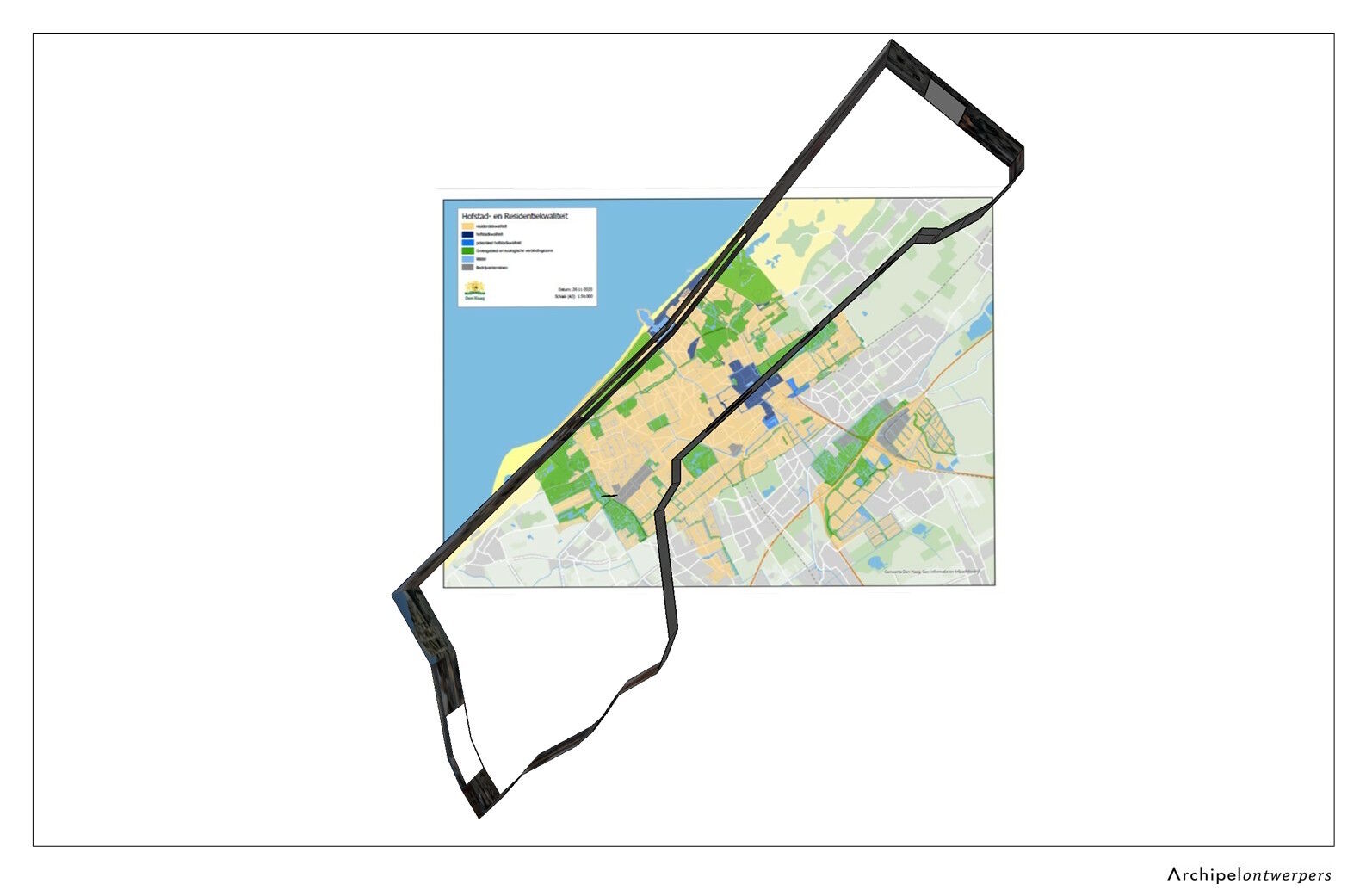contour Gaza over Den Haag