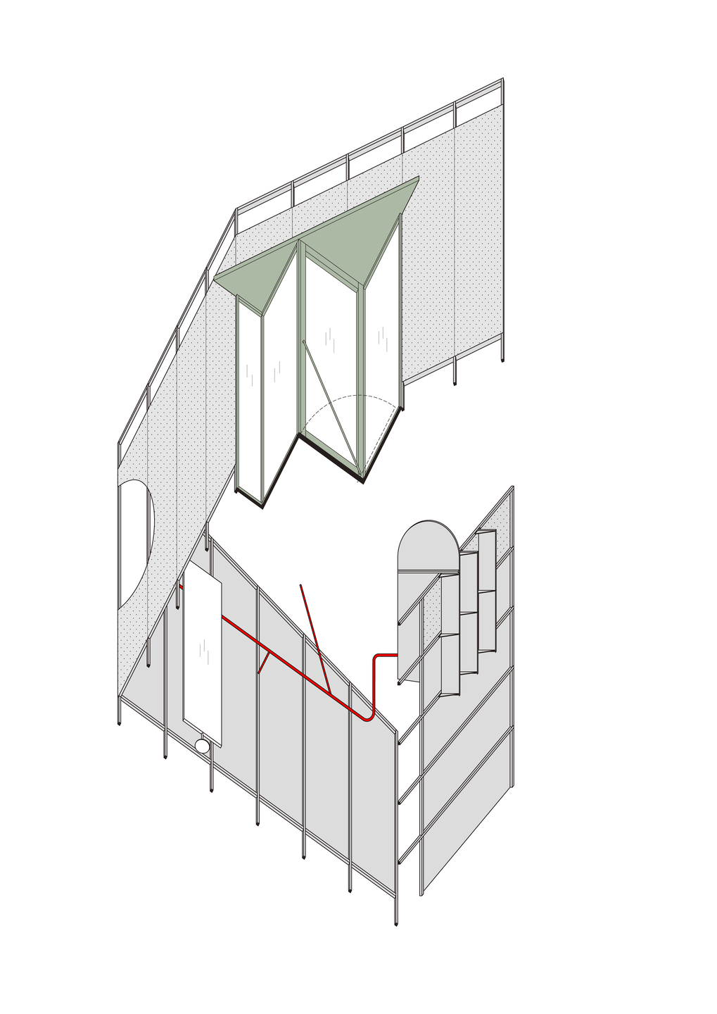 screen with entrance axon