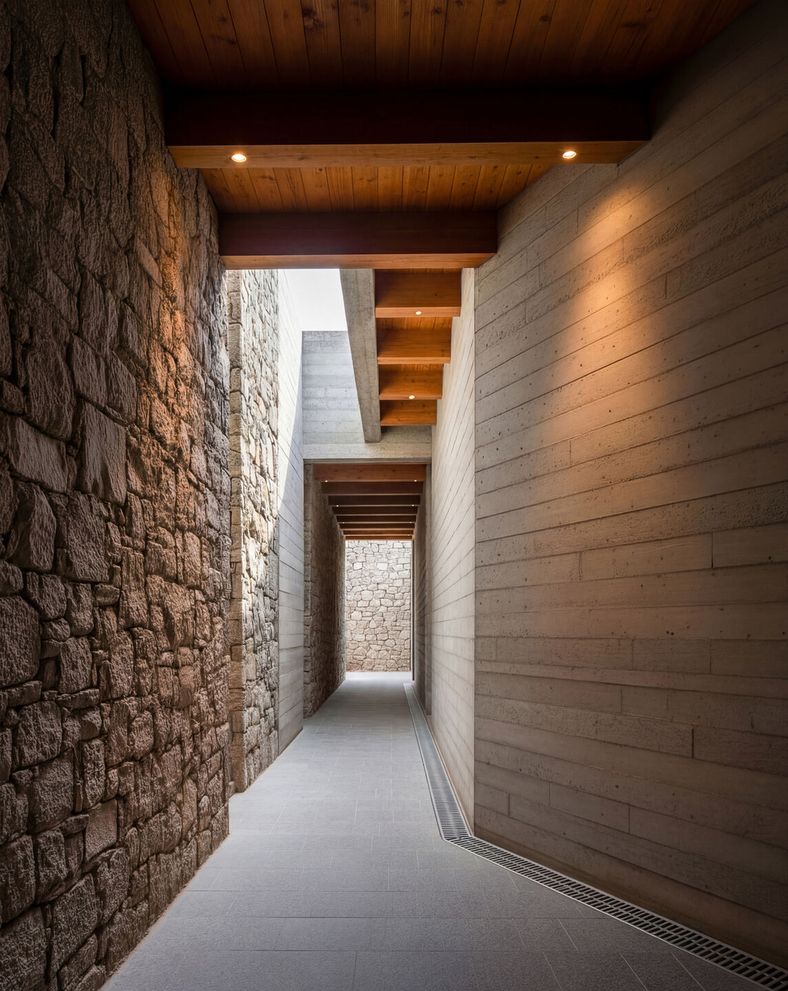 Light, air, and material presence shape space as an atmospheric condition rather than a defined form.