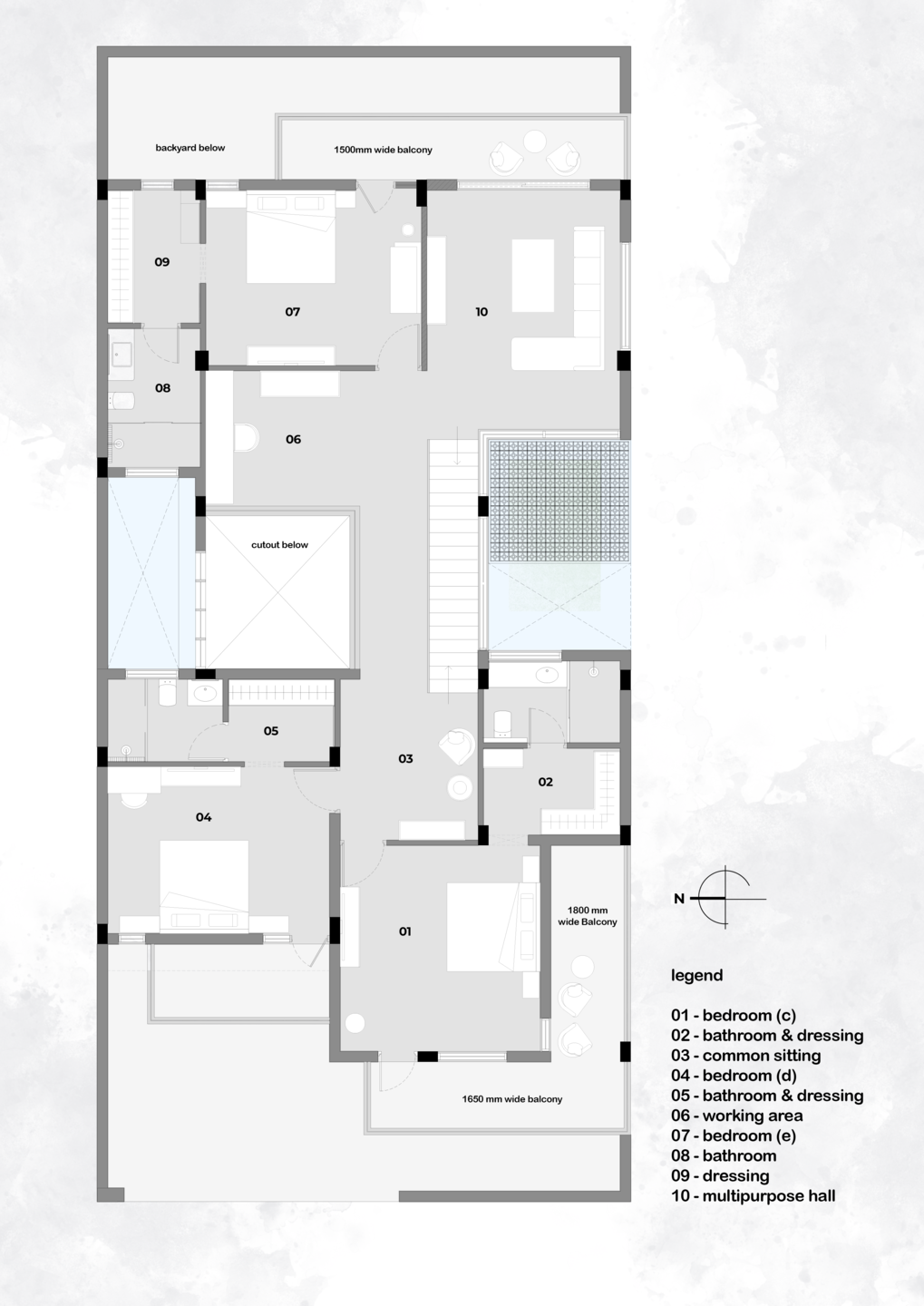 First Floor Render by Ar. Parthiv Verma