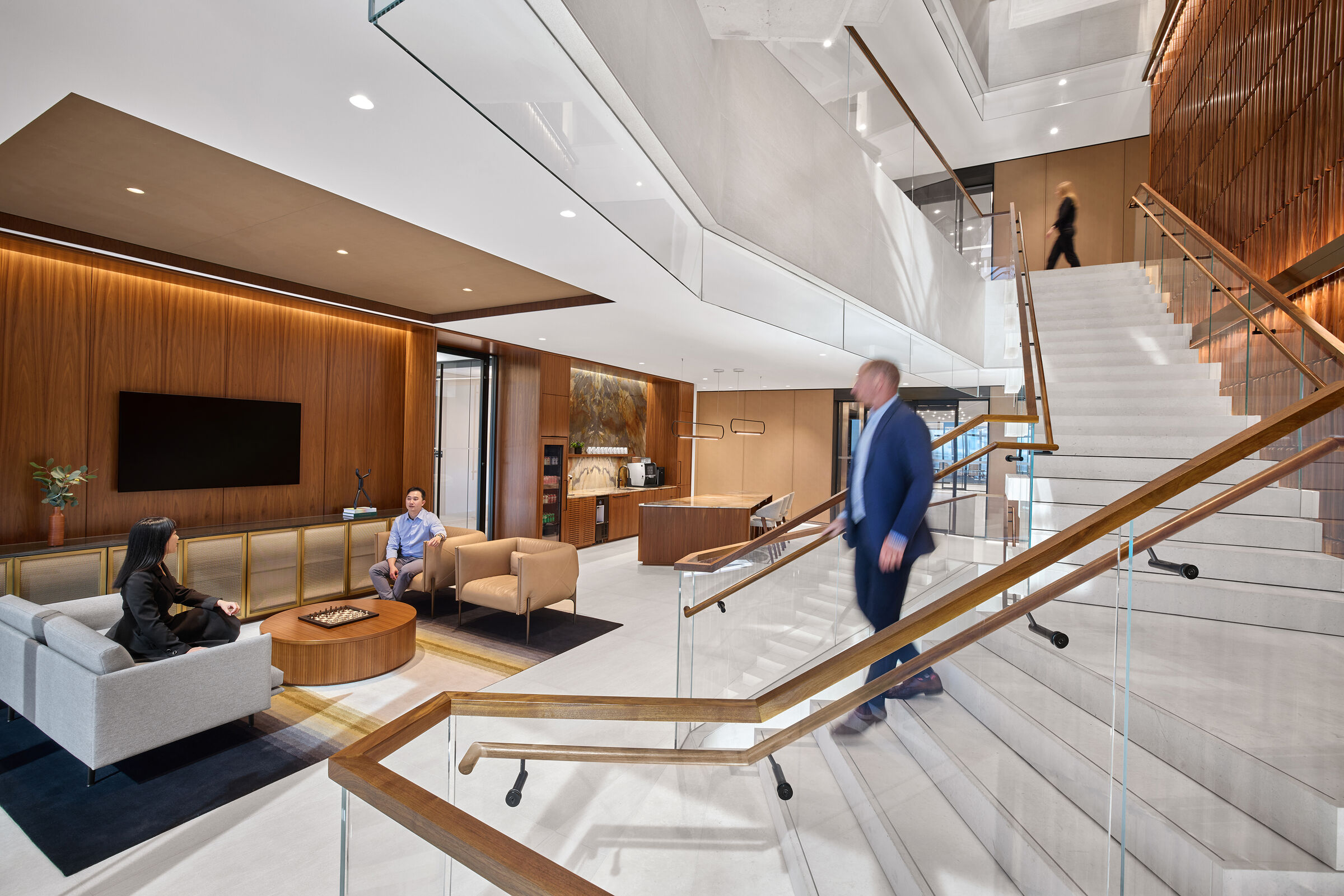 Woven Wire Mesh cladding cabinetry in corporate settings