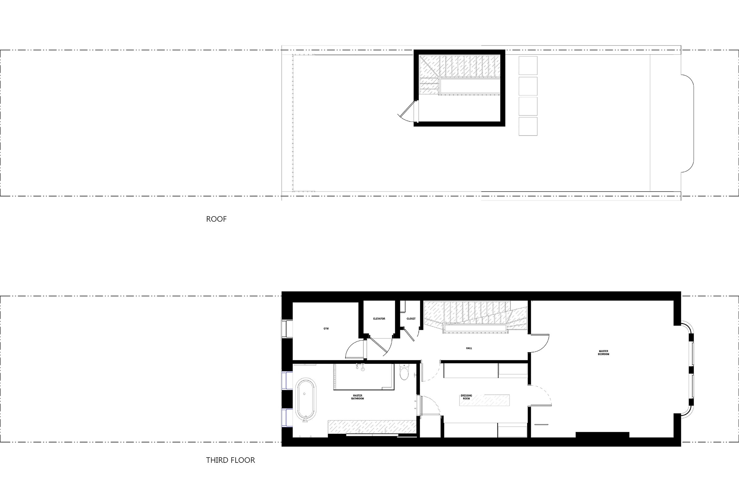 3rd Floor and Roof Plans