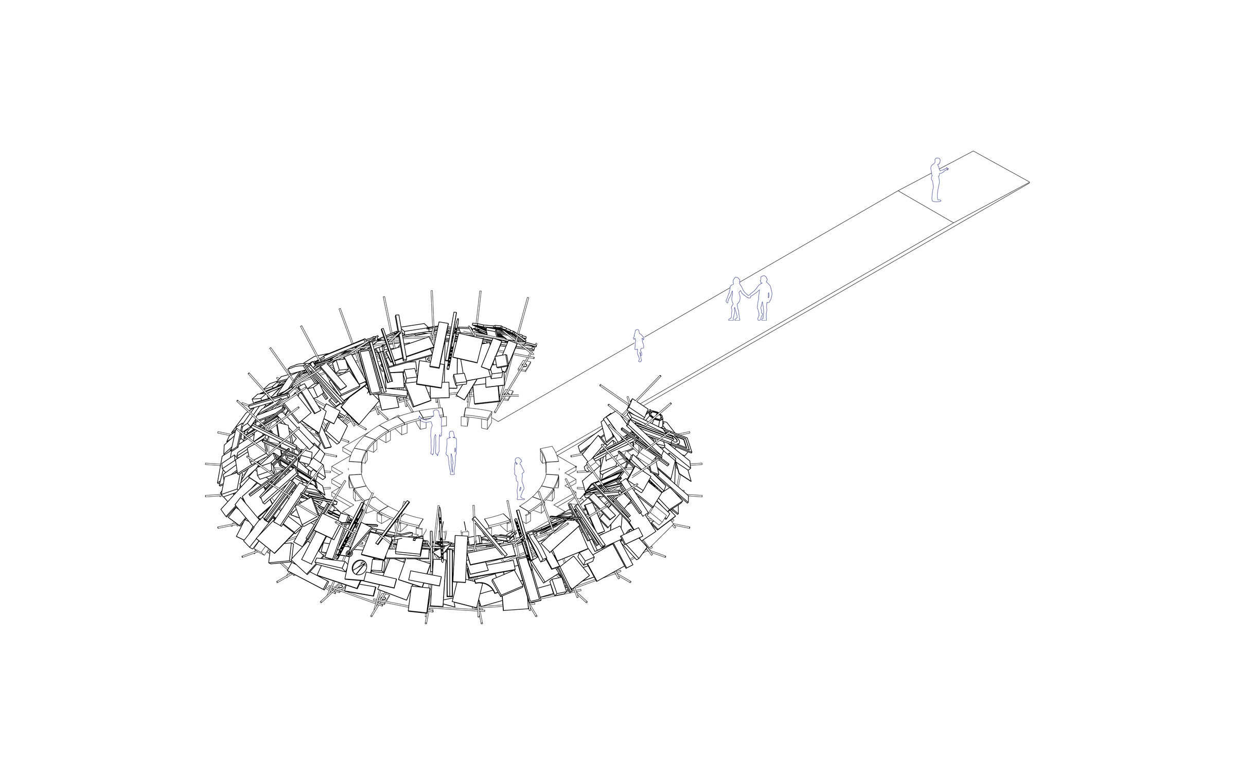 Axonometry with rubble