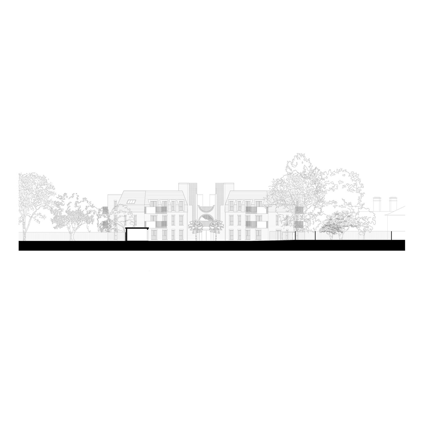 Butterfly building elevation