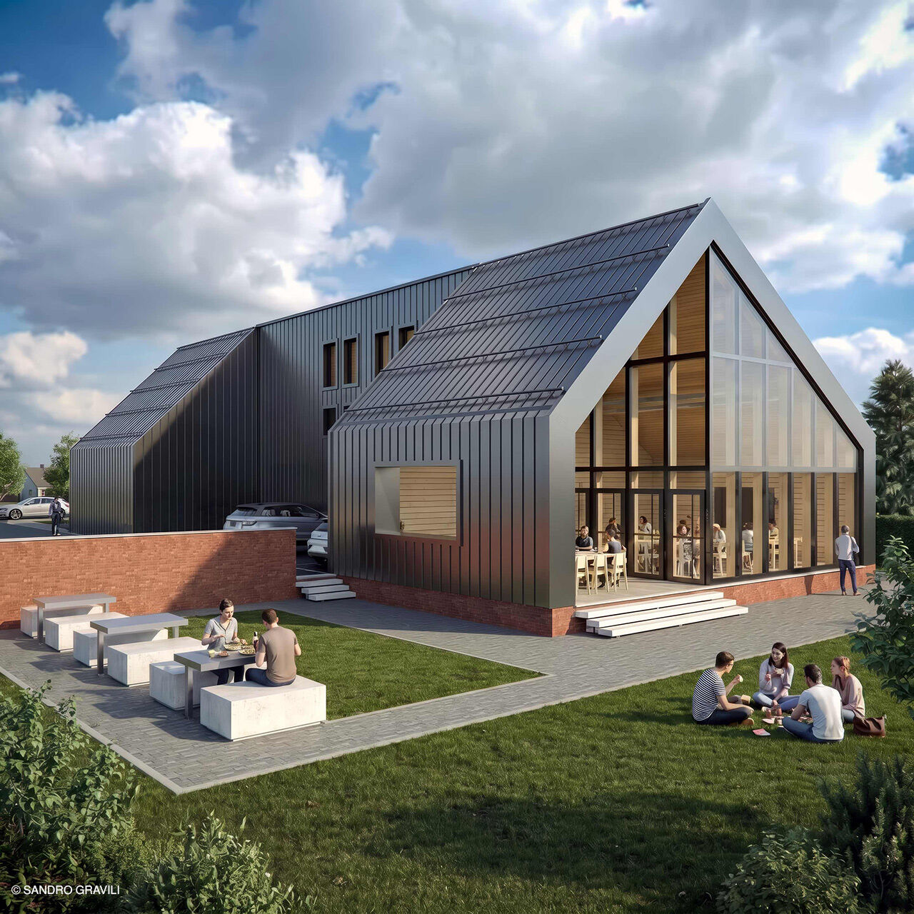 Main exterior view — Aukštaitija National Park Visitor Center Competition, Utena, Lithuania