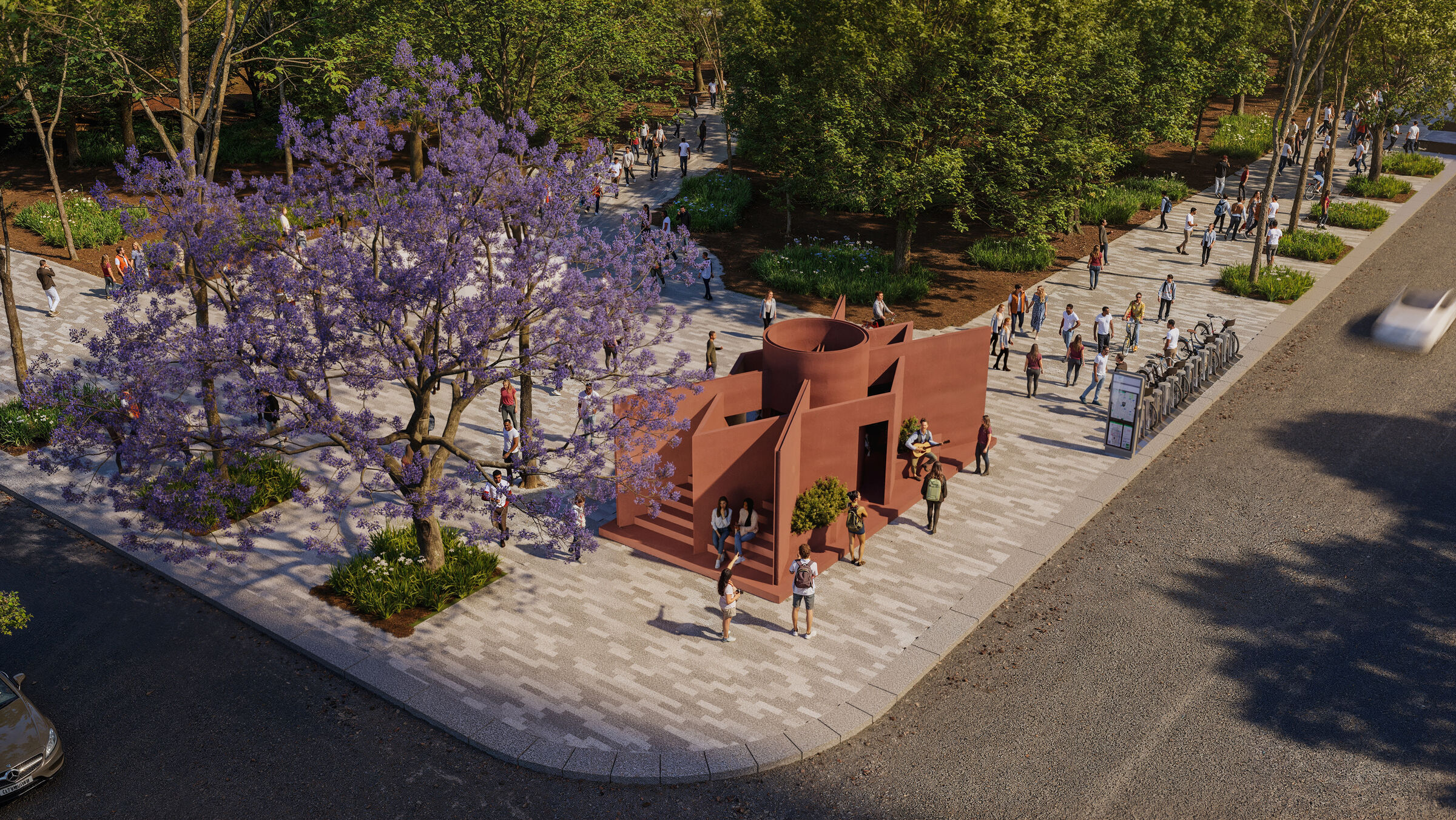 The plan reinterprets the Park's walkways.
