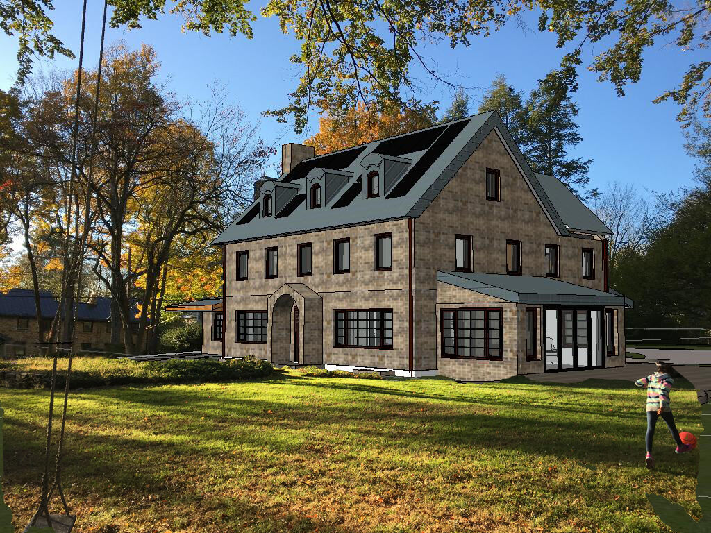 Accessible Masonry Gut Renovation - Exterior. Rendering.