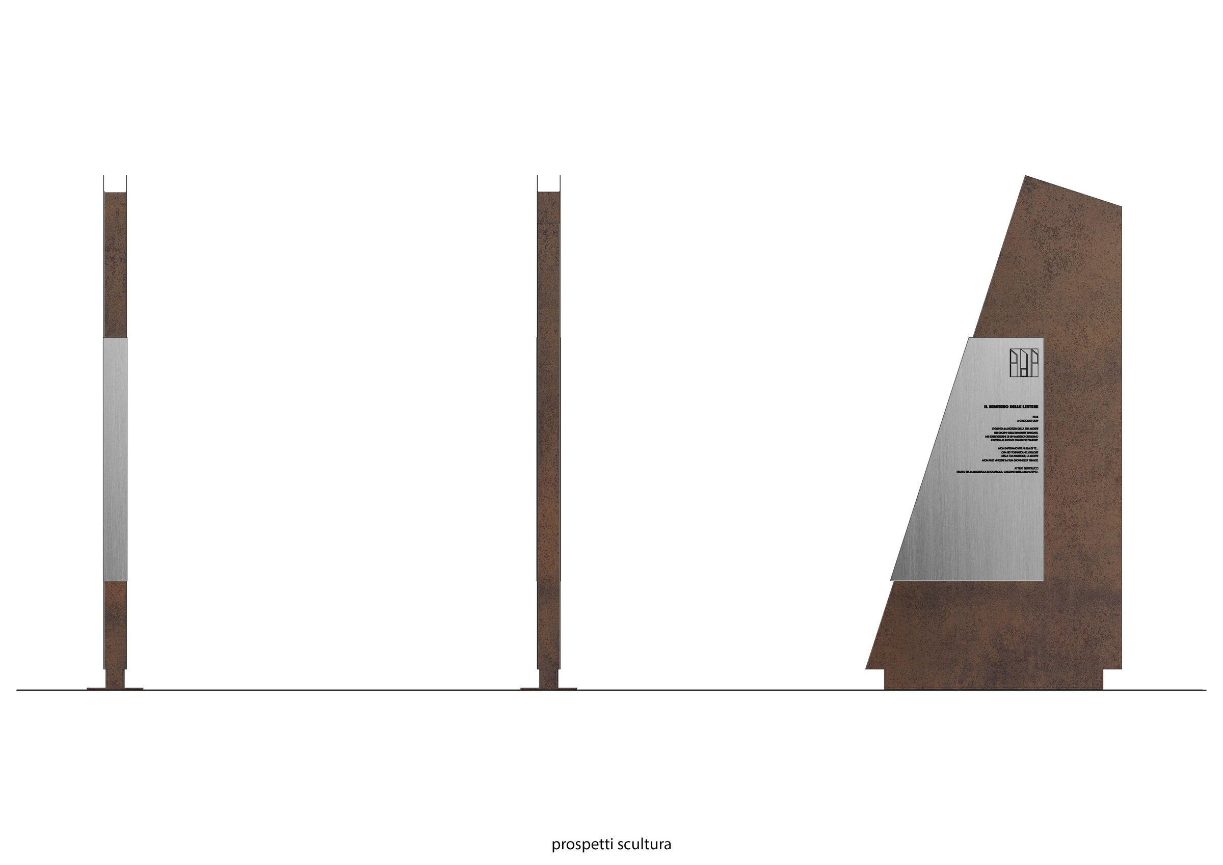 project drawings of the information totem