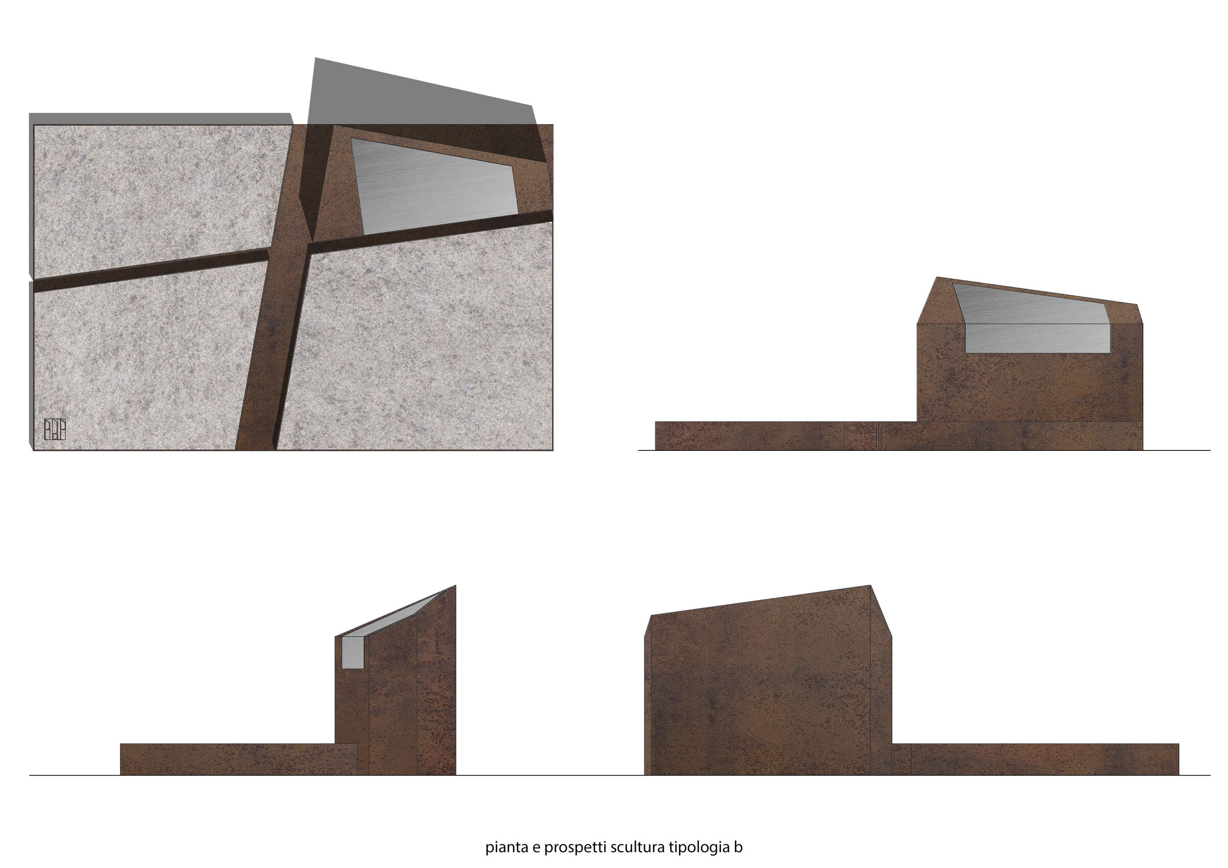 project drawings of the information totem