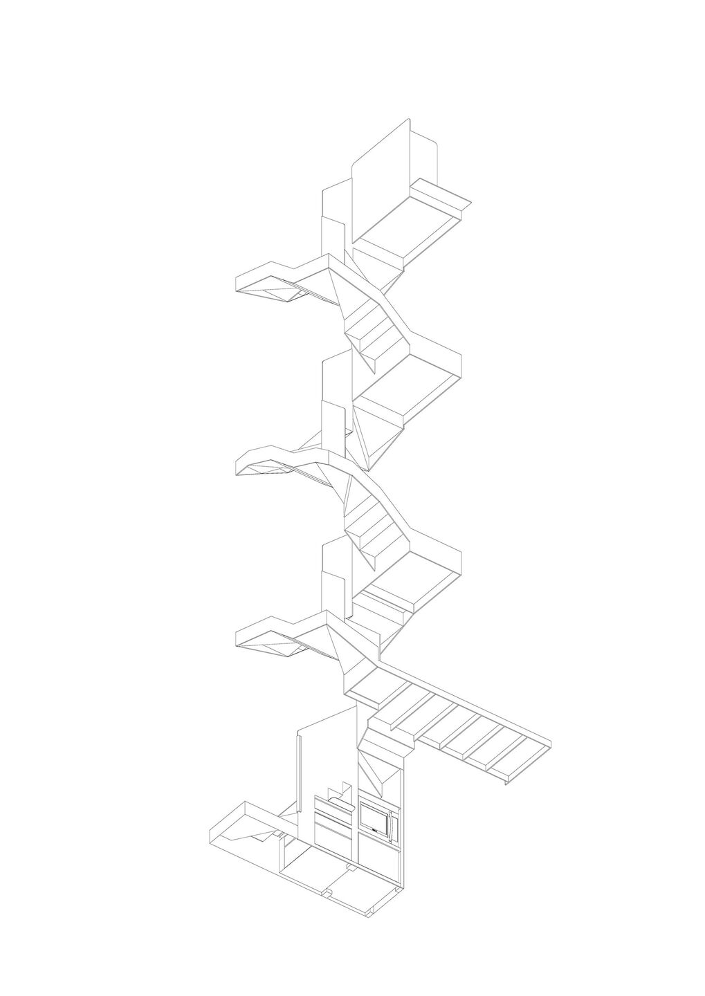 Axo of the stair (a growing tree)