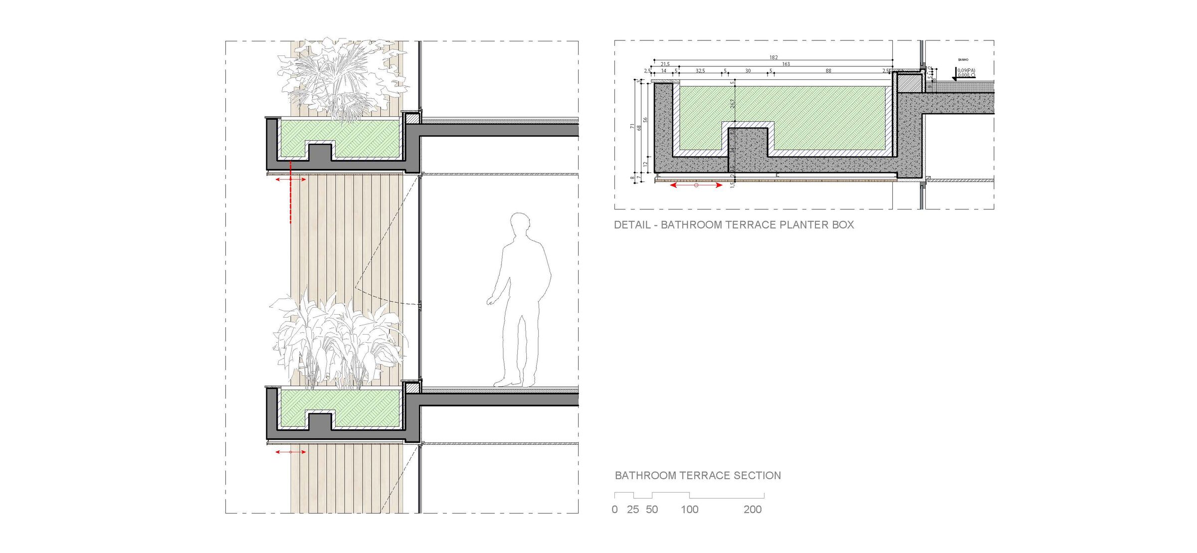 Detail - Bathroom Terrace Planter
