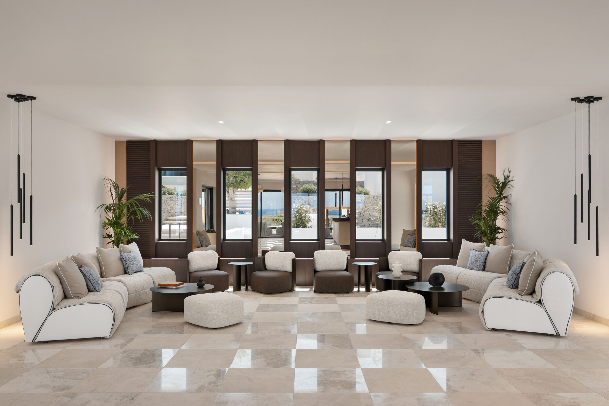 Flora armchairs - Pierre armchairs, pouf, tables