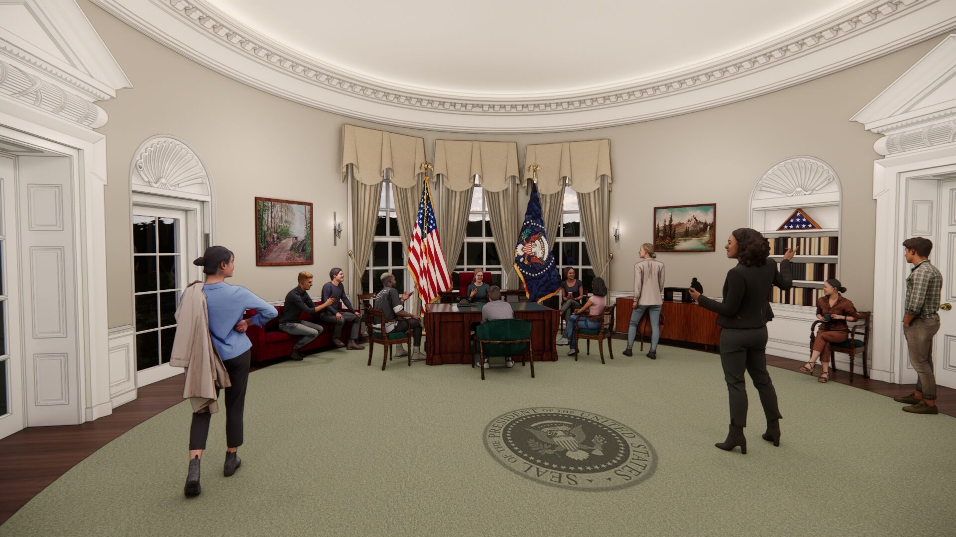 Oval Office replica at the Eisenhower Education Center