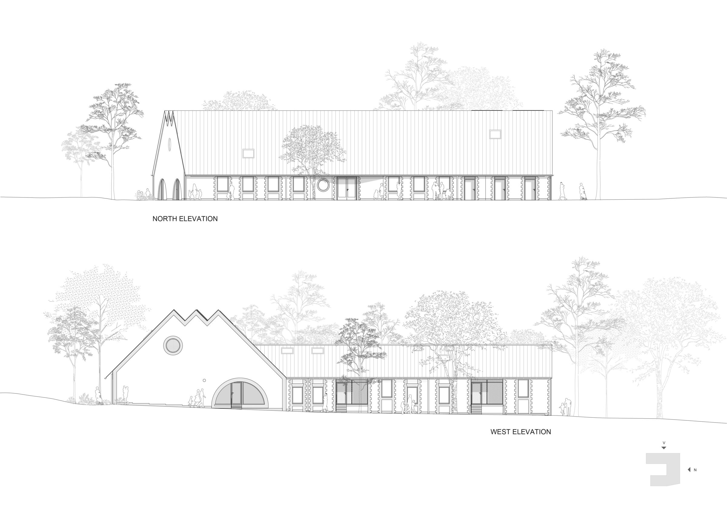 Elevations N+W