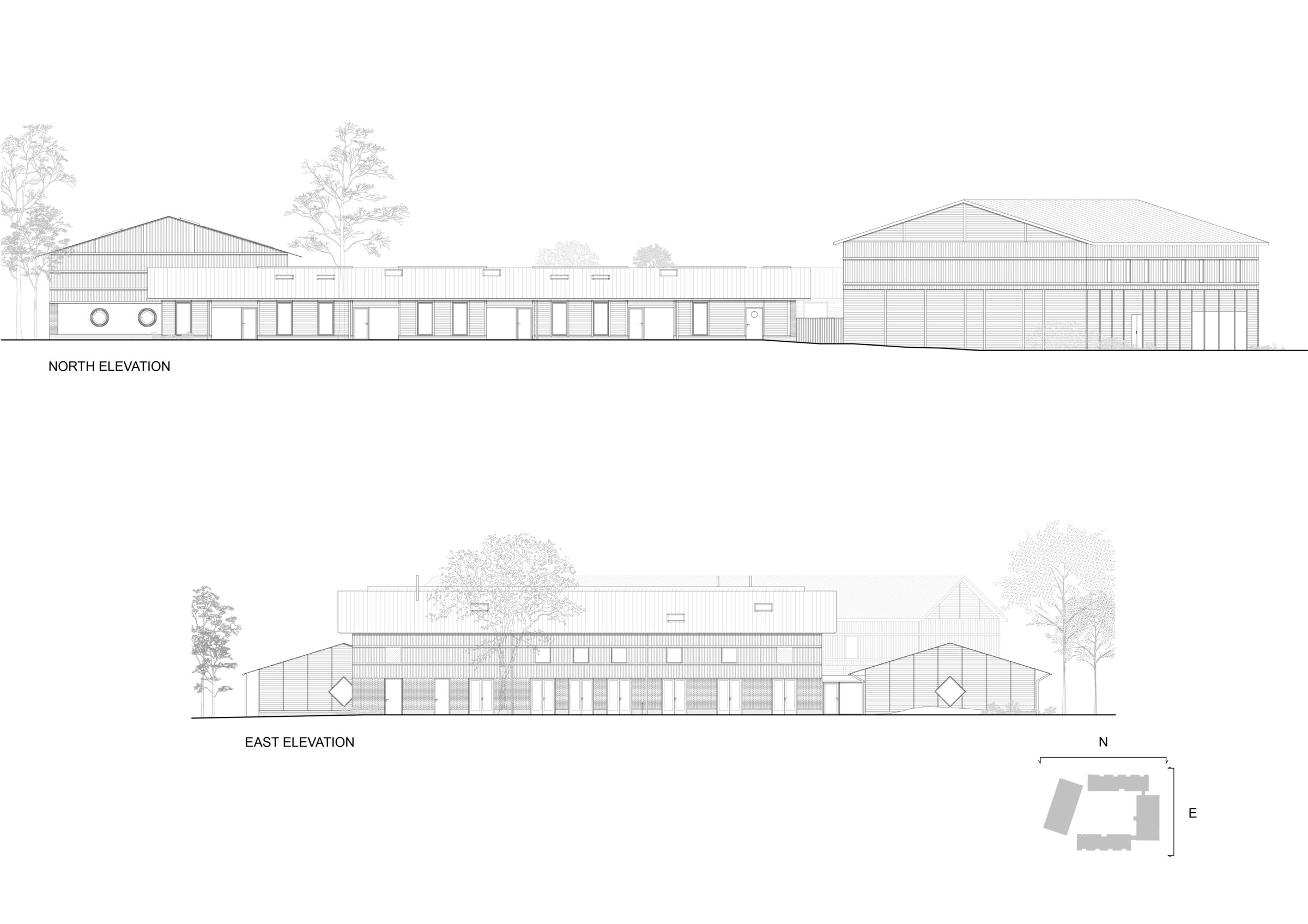 Elevations  N + E