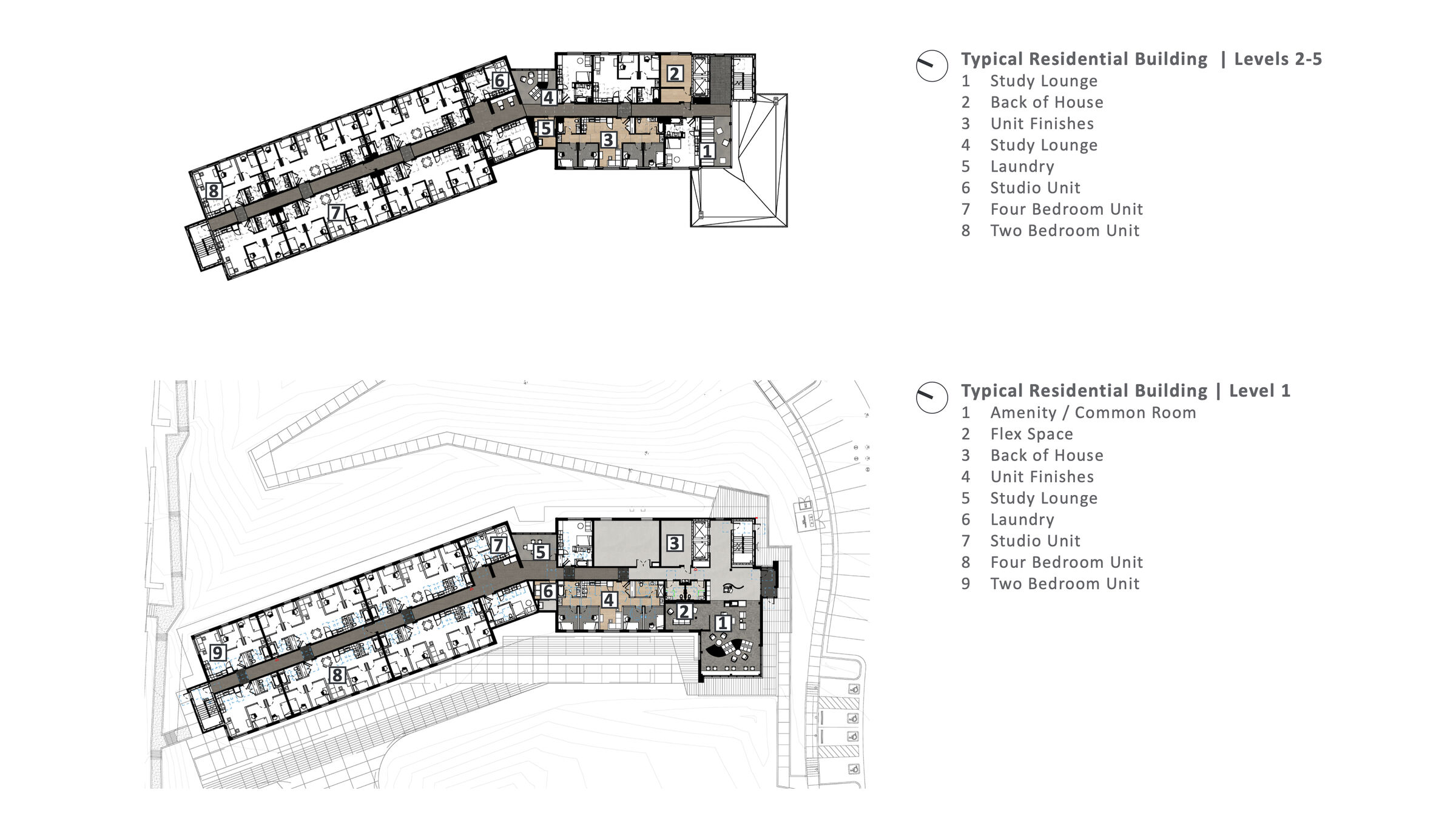 Typical Residential Building | Levels 2-5 and Level 1