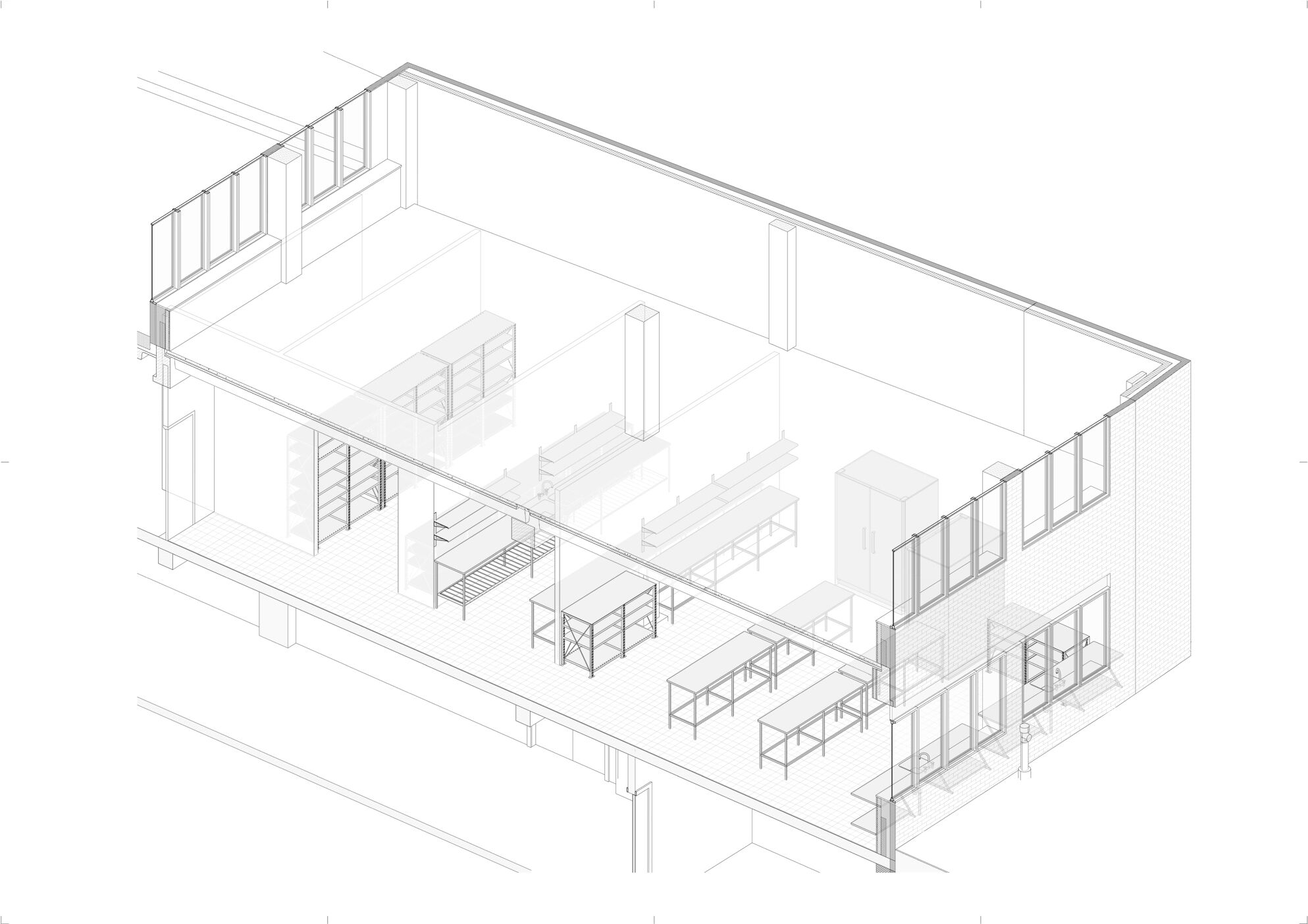 White box space before construction