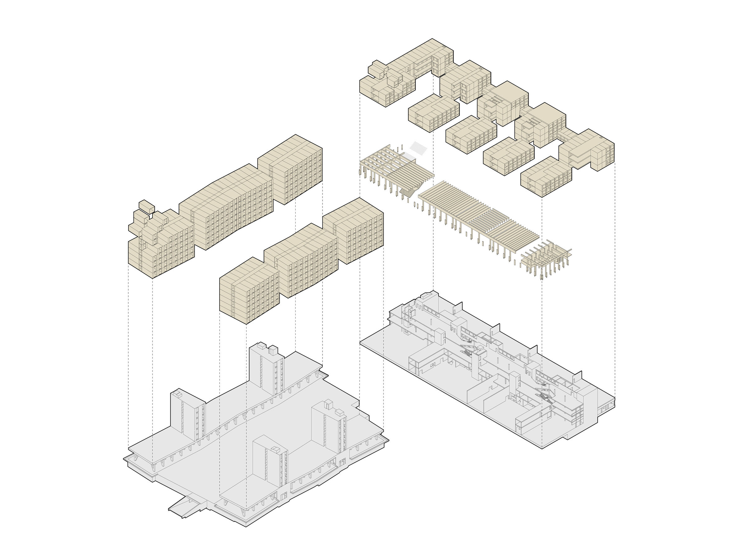 campus, structural axonometric